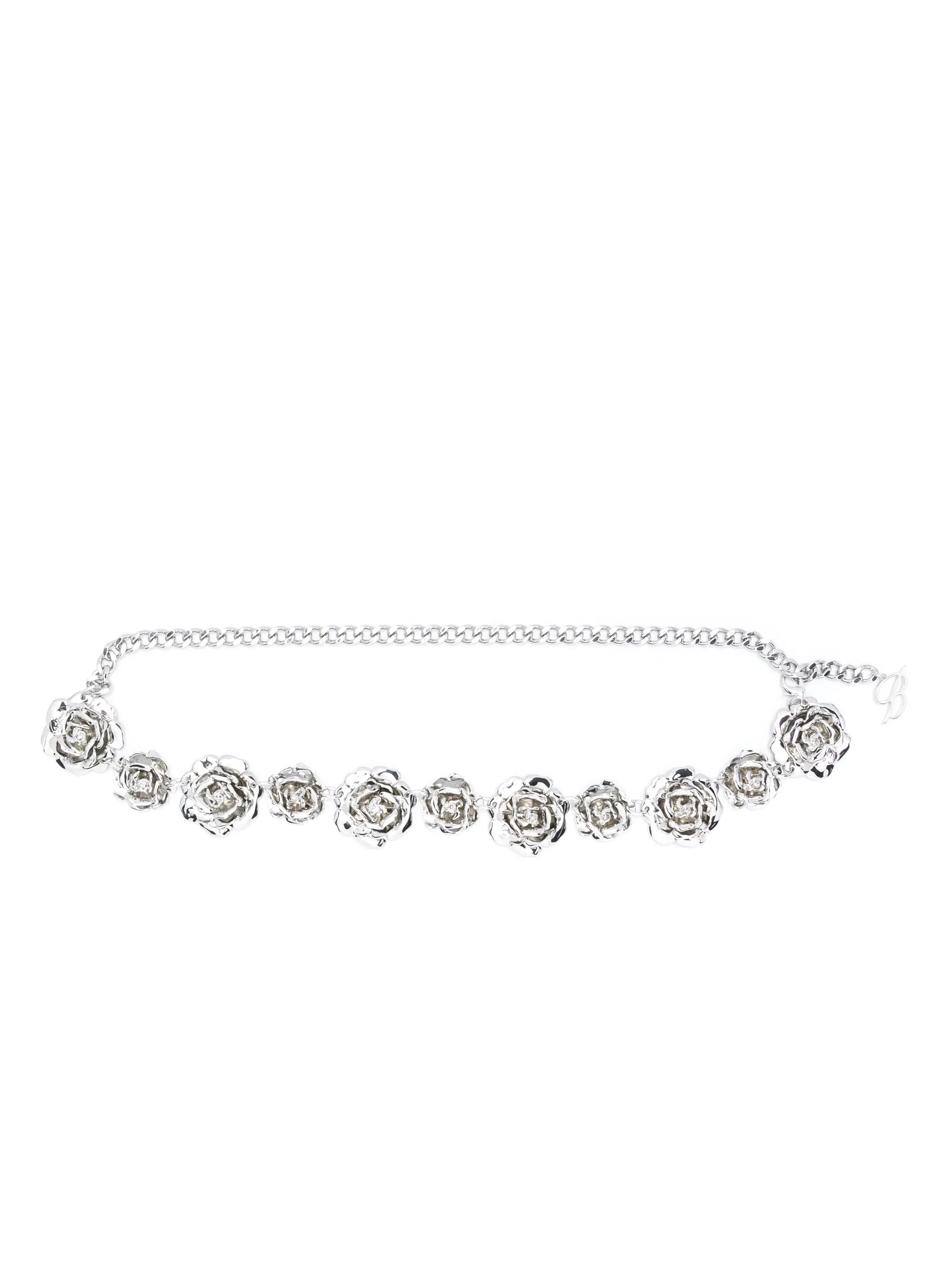rose-motif curb-chain belt