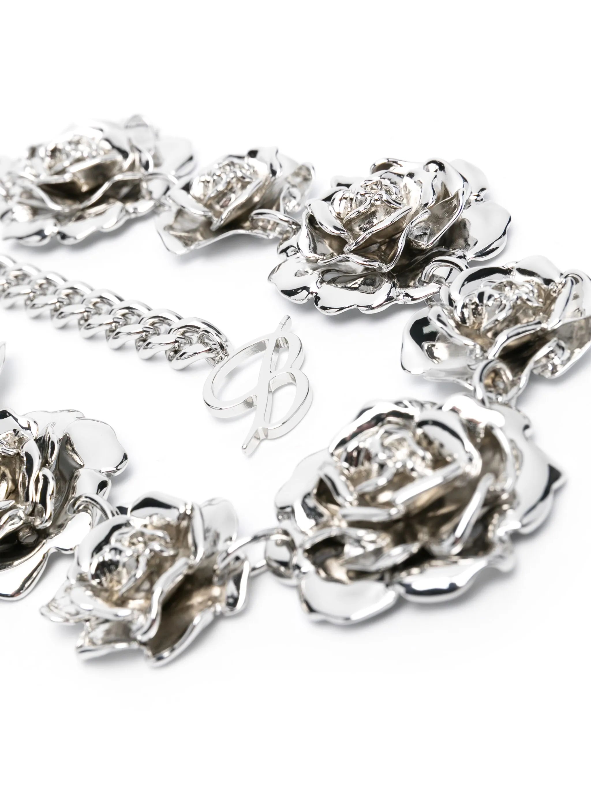 rose-motif curb-chain belt