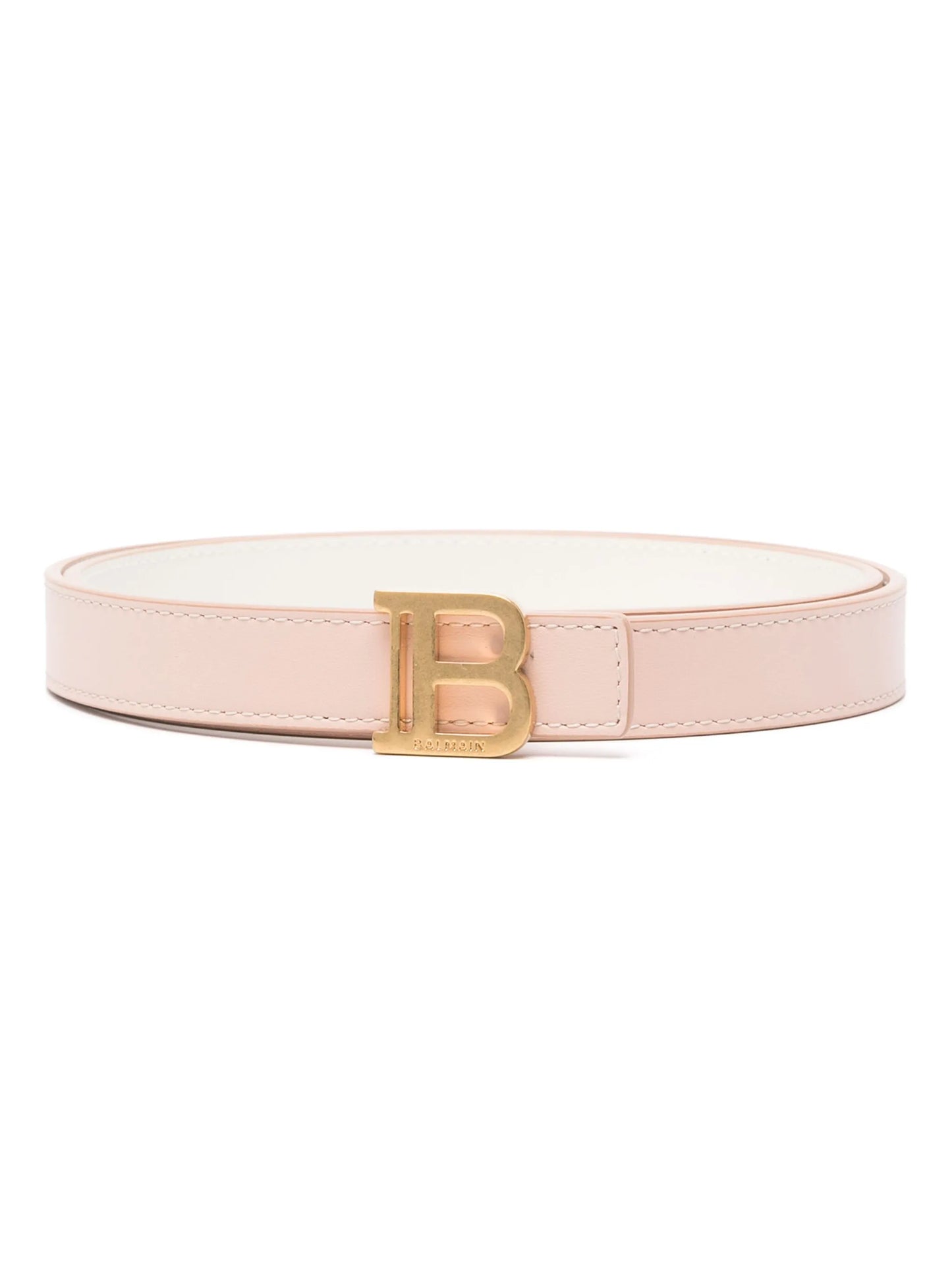 logo-buckle reversible leather belt