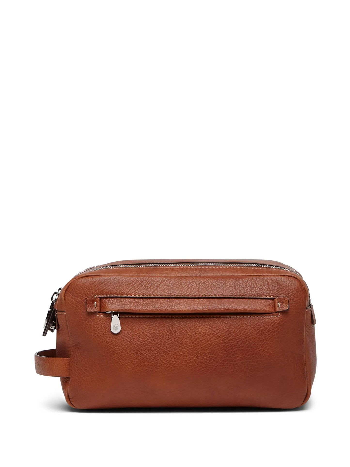 grained-leather wash bag