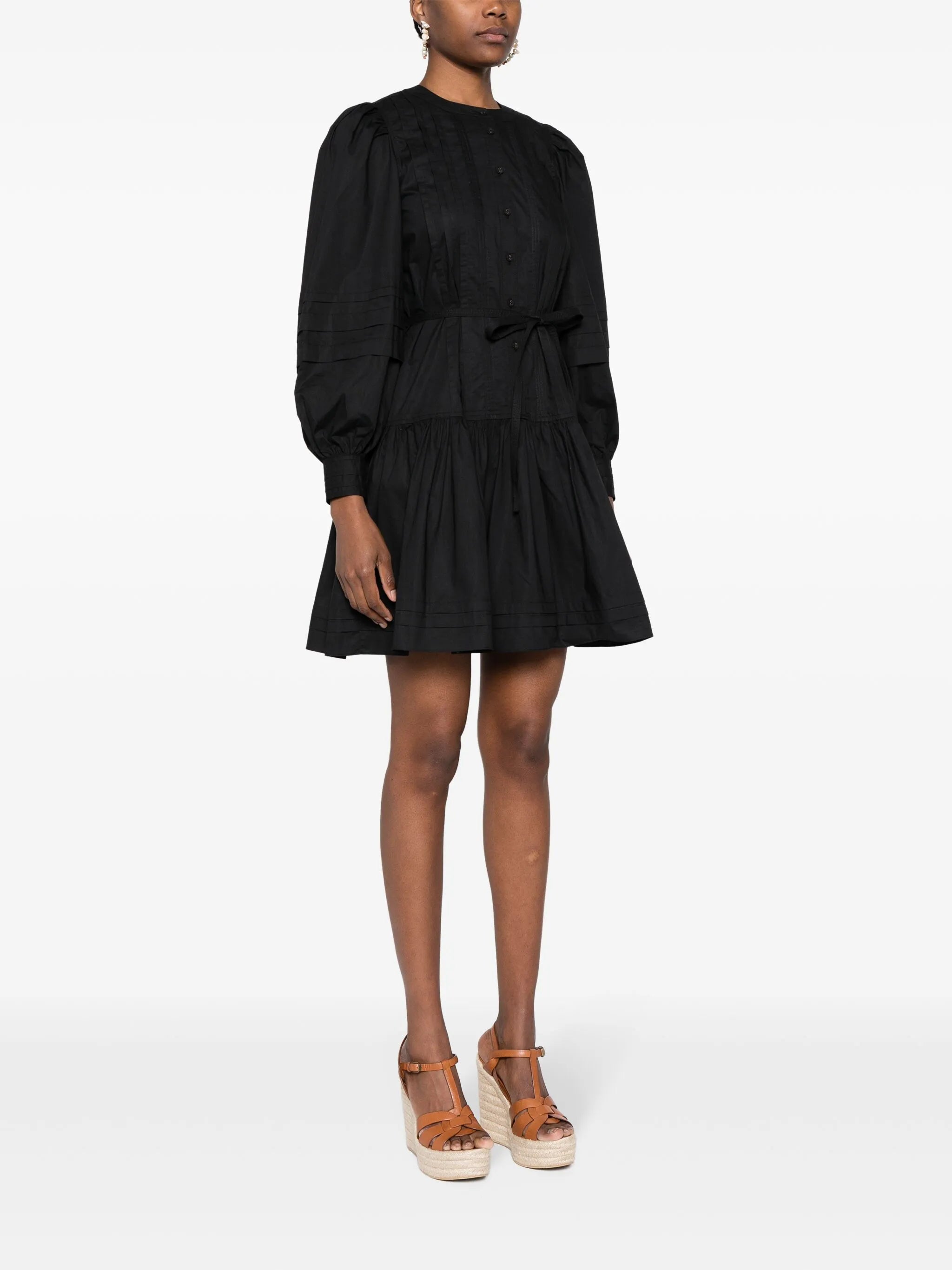Karina long-sleeve cotton dress
