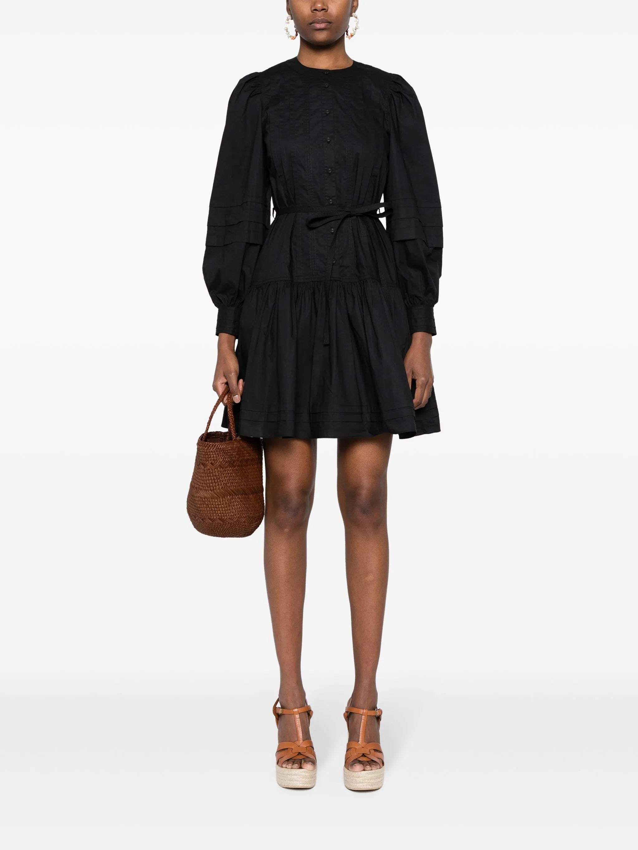 Karina long-sleeve cotton dress