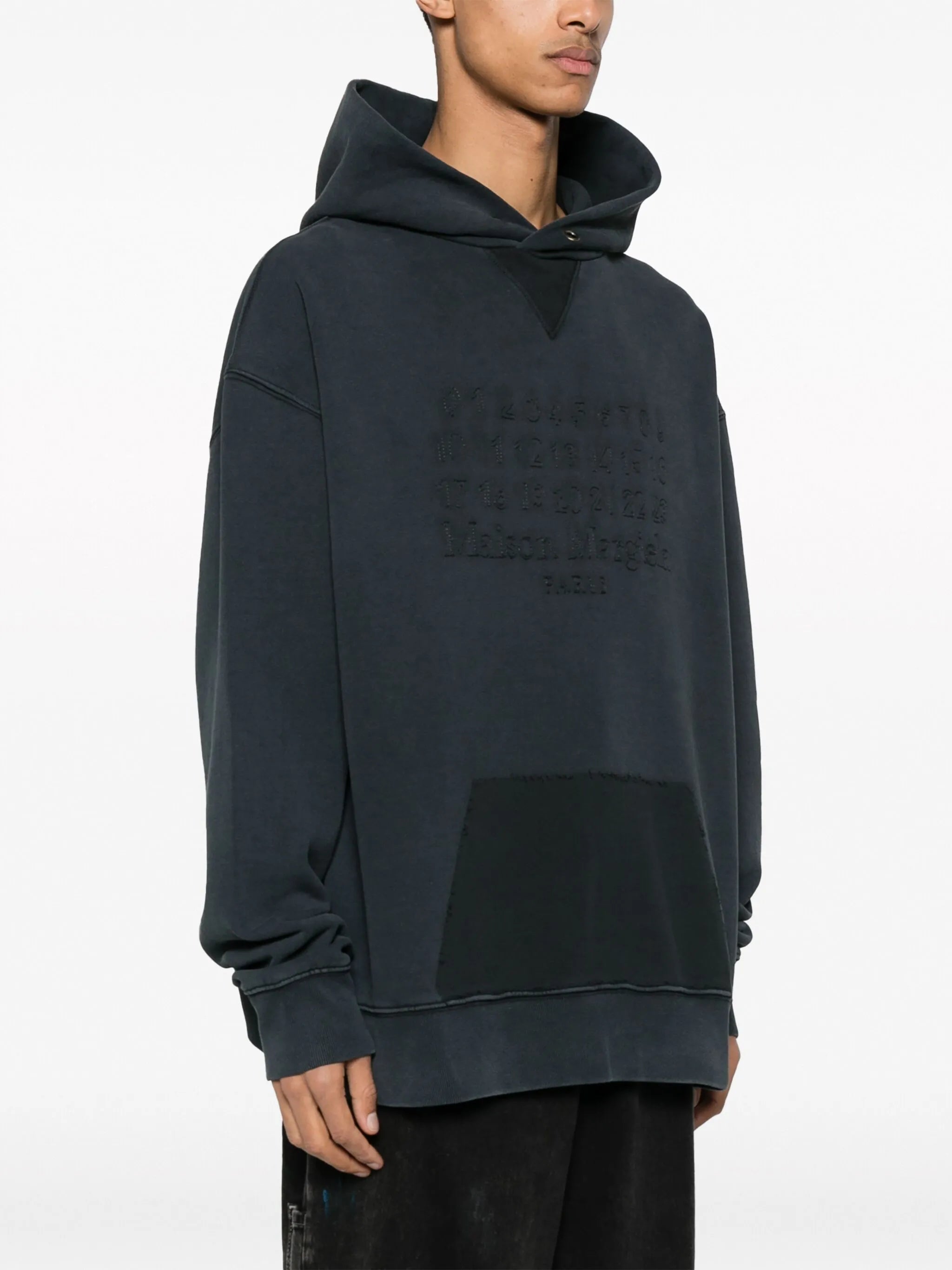 numbers-motif cotton hoodie