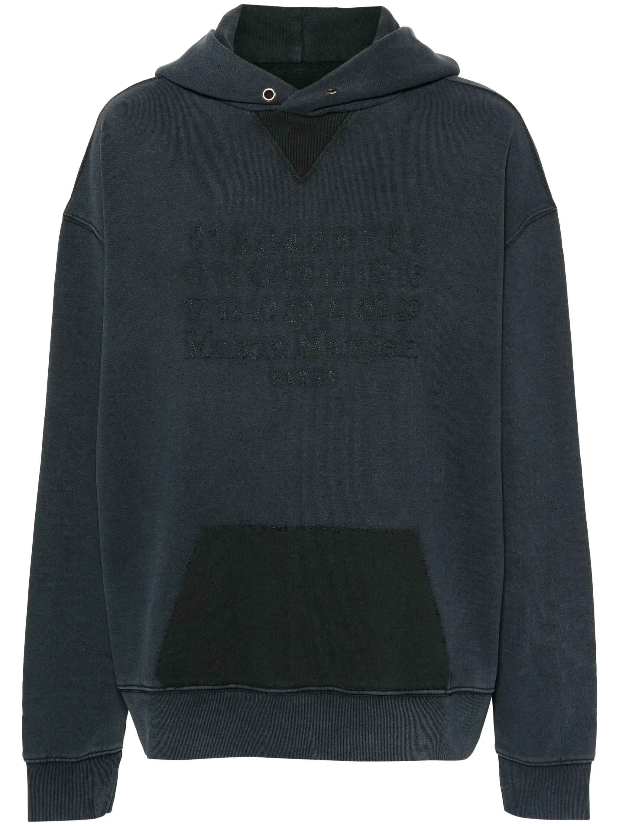 numbers-motif cotton hoodie