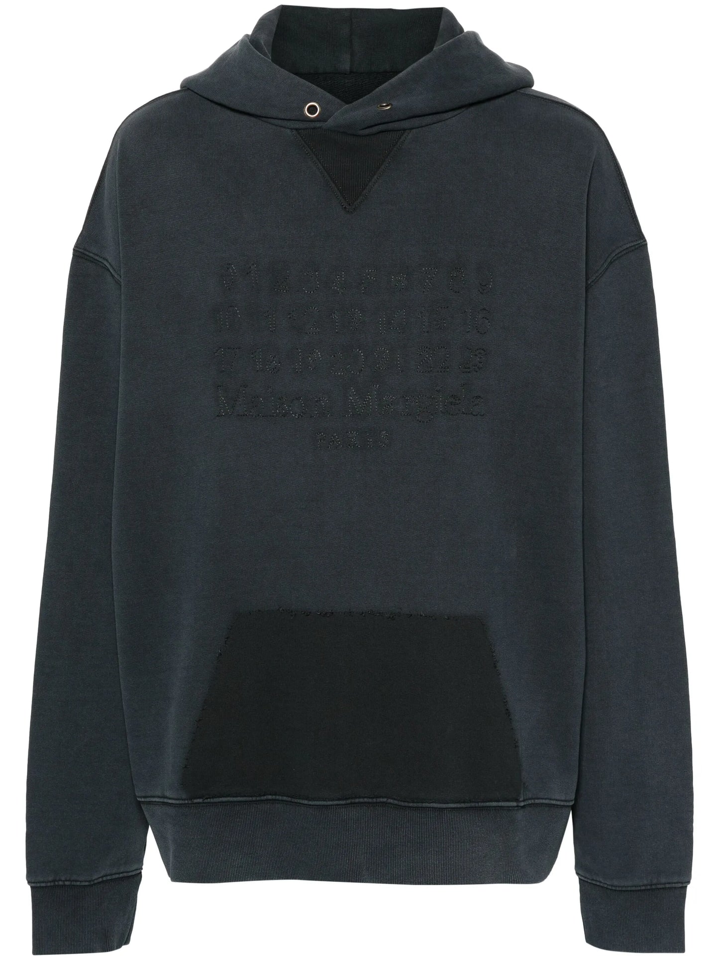 numbers-motif cotton hoodie