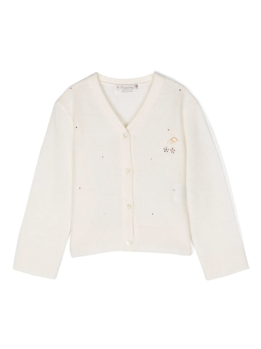 rhinestone-embellished cashmere cardigan