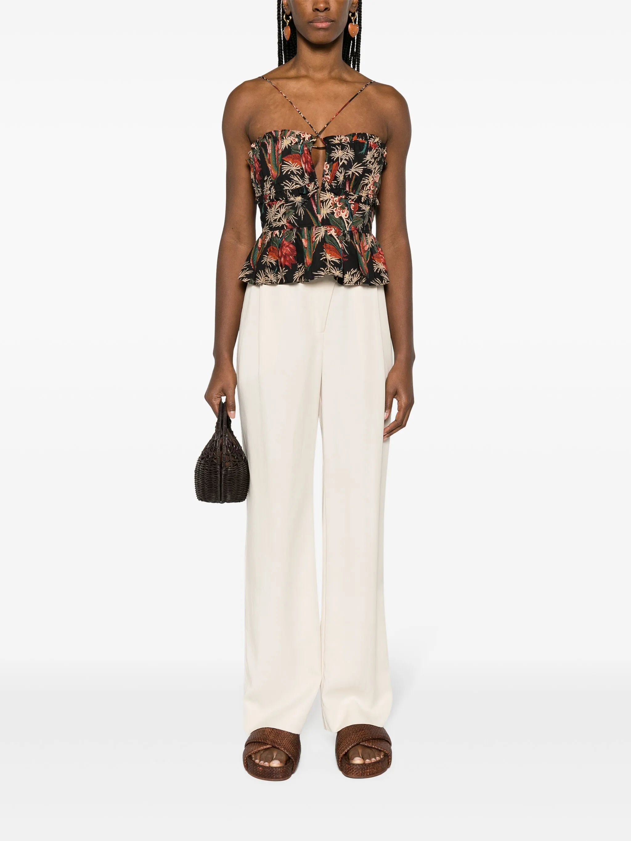 Kitty boned-bodice cotton top