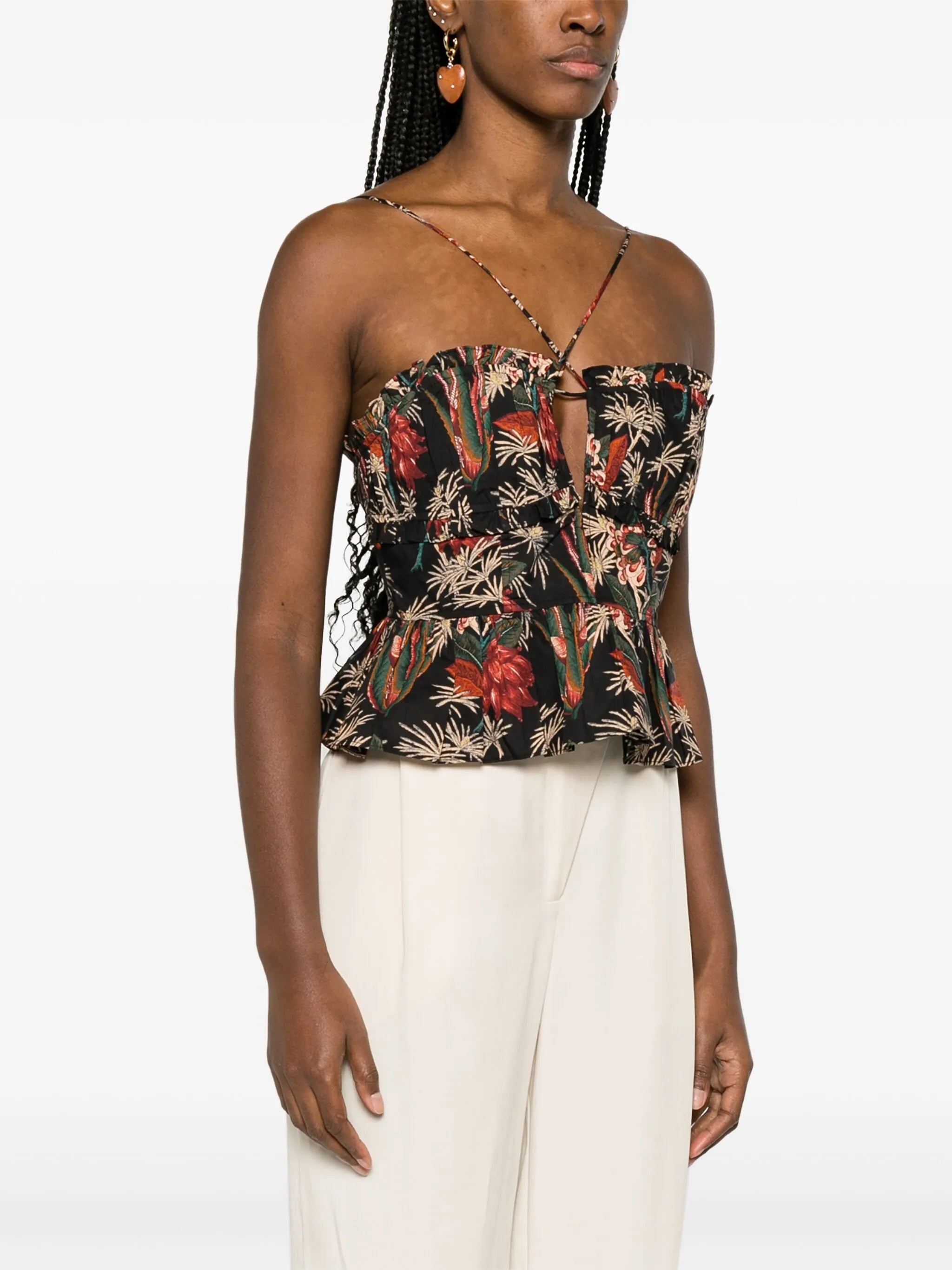 Kitty boned-bodice cotton top