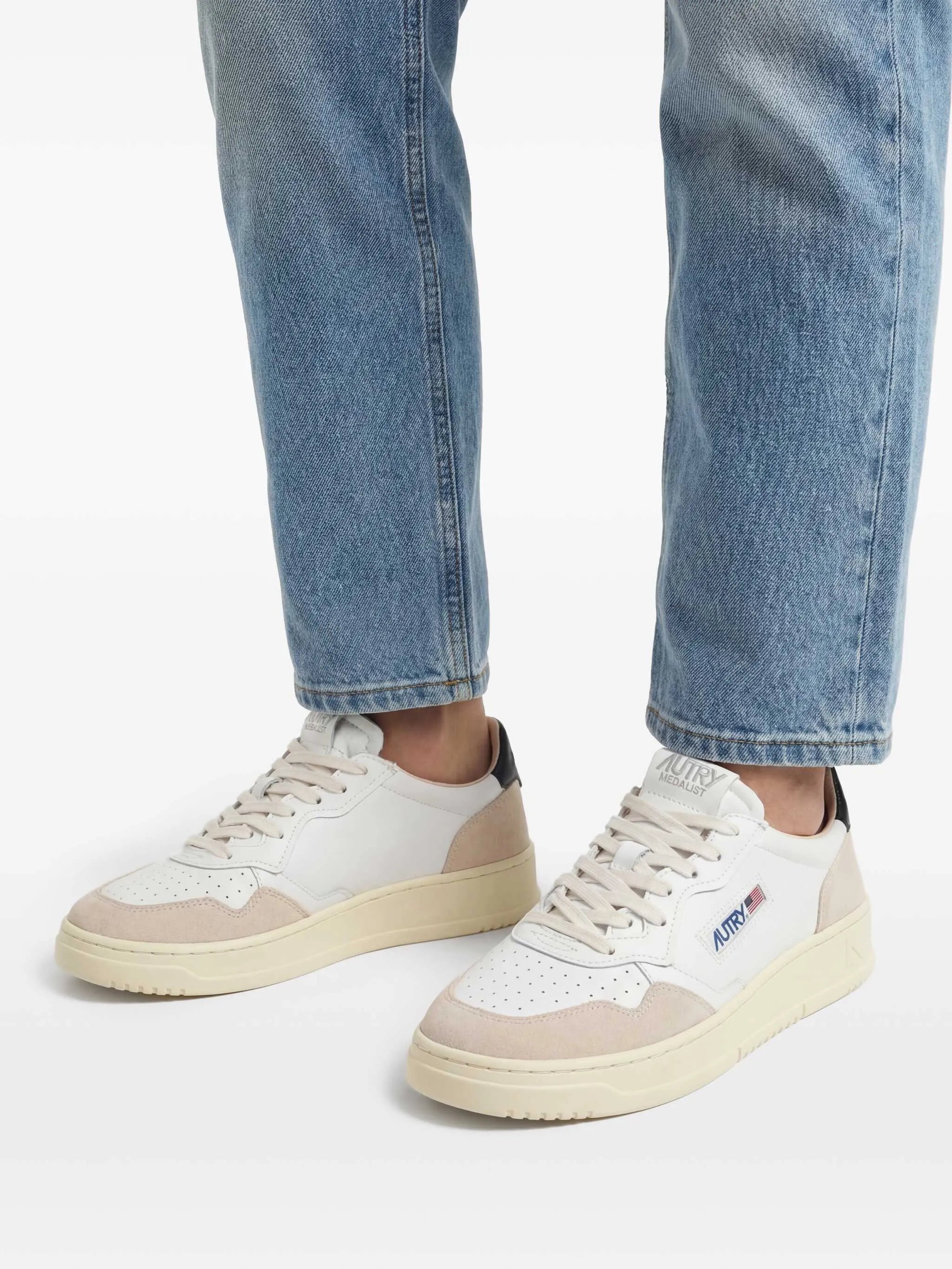 Medalist low sneakers in leather and suede