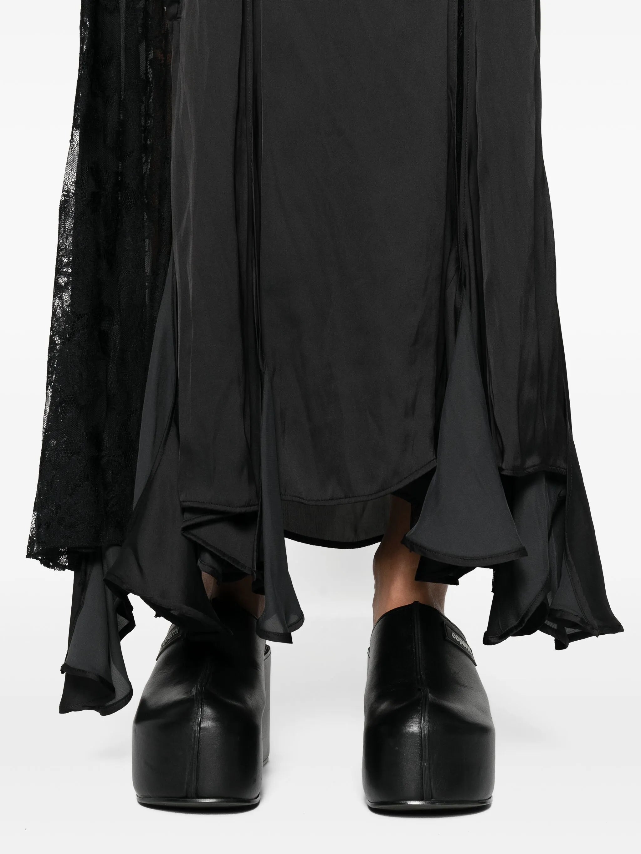 high-waist satin maxi skirt