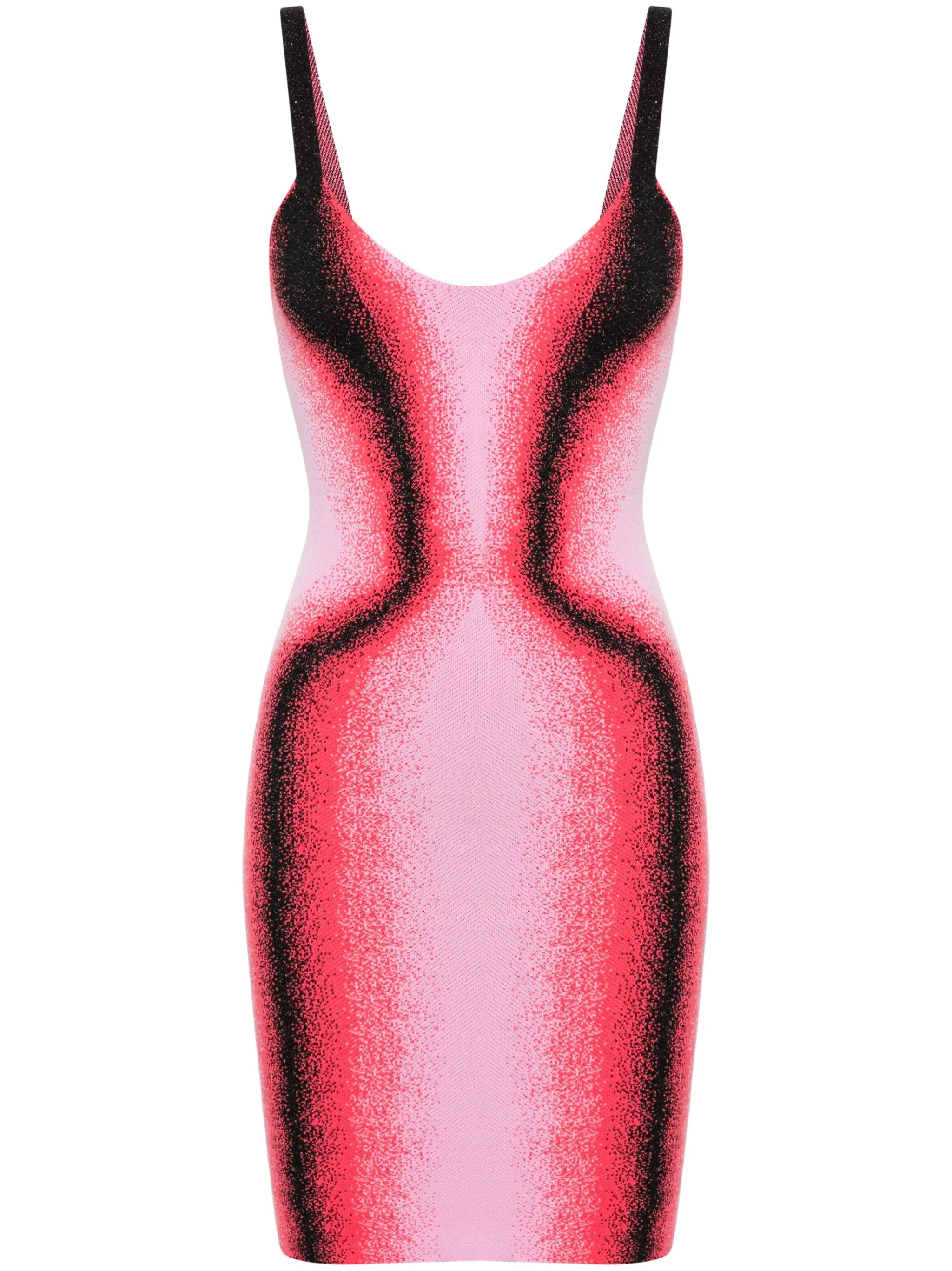 gradient-effect knitted minidress