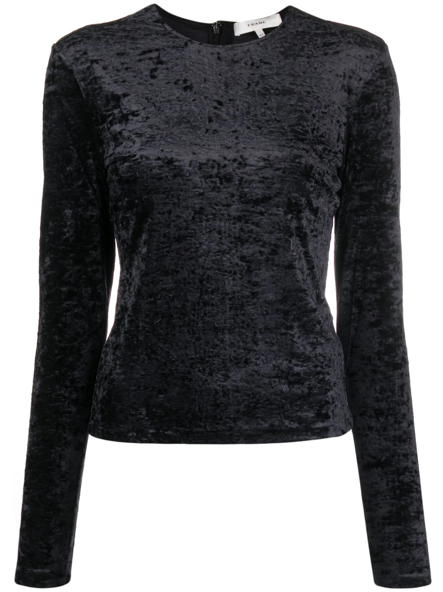 long-sleeve velvet T-shirt