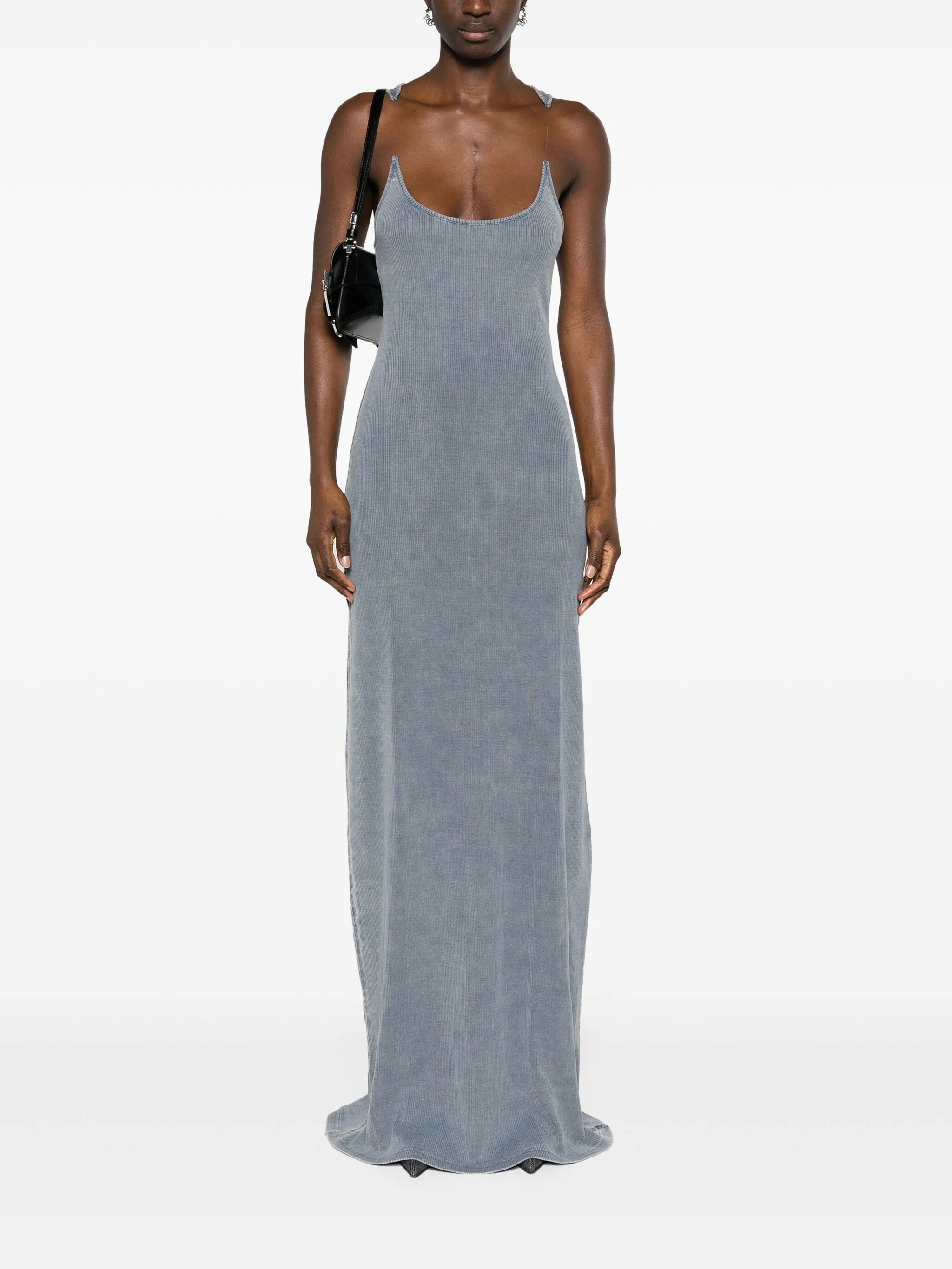 Invisible Strap ribbed maxi dress
