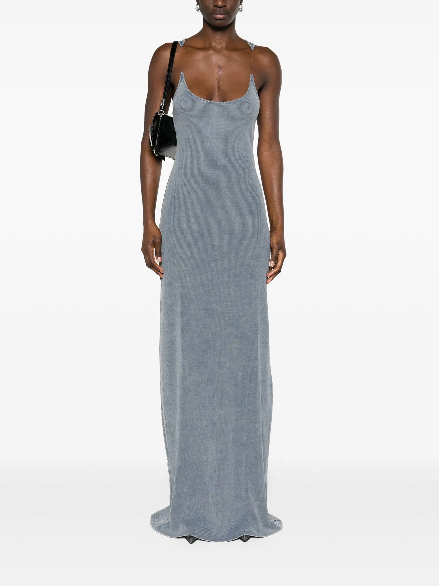 Invisible Strap ribbed maxi dress