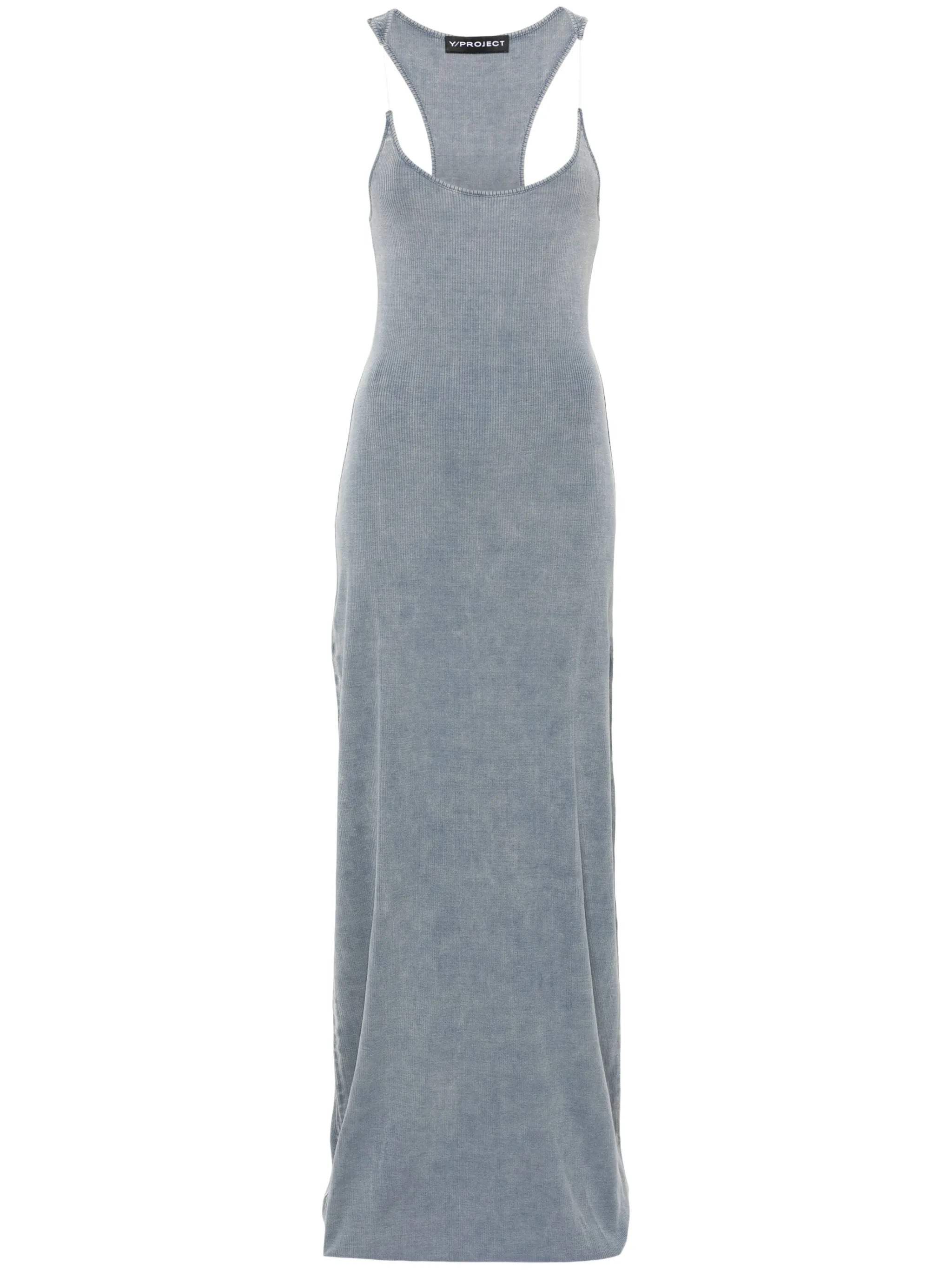 Invisible Strap ribbed maxi dress