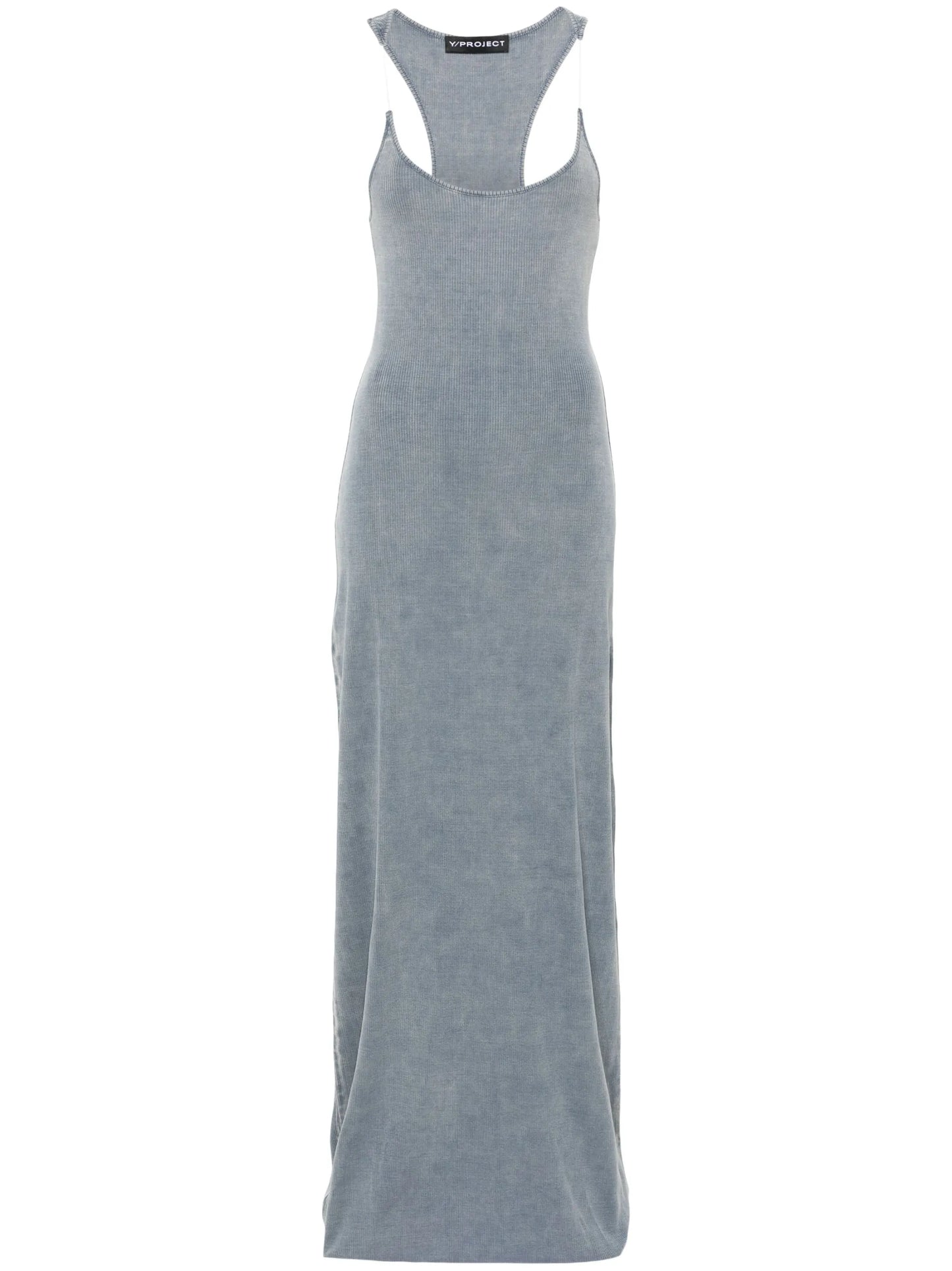 Invisible Strap ribbed maxi dress