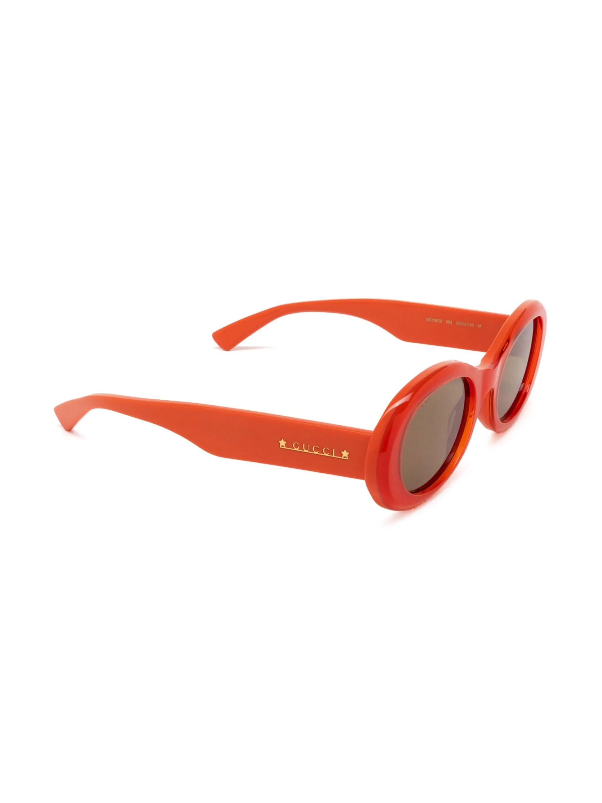 lens-decal oval-frame sunglasses