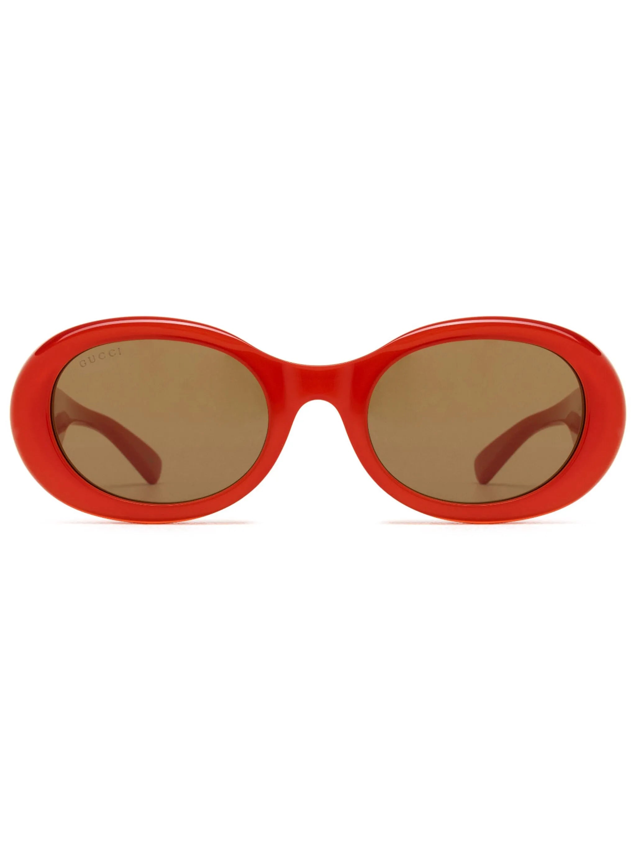 lens-decal oval-frame sunglasses