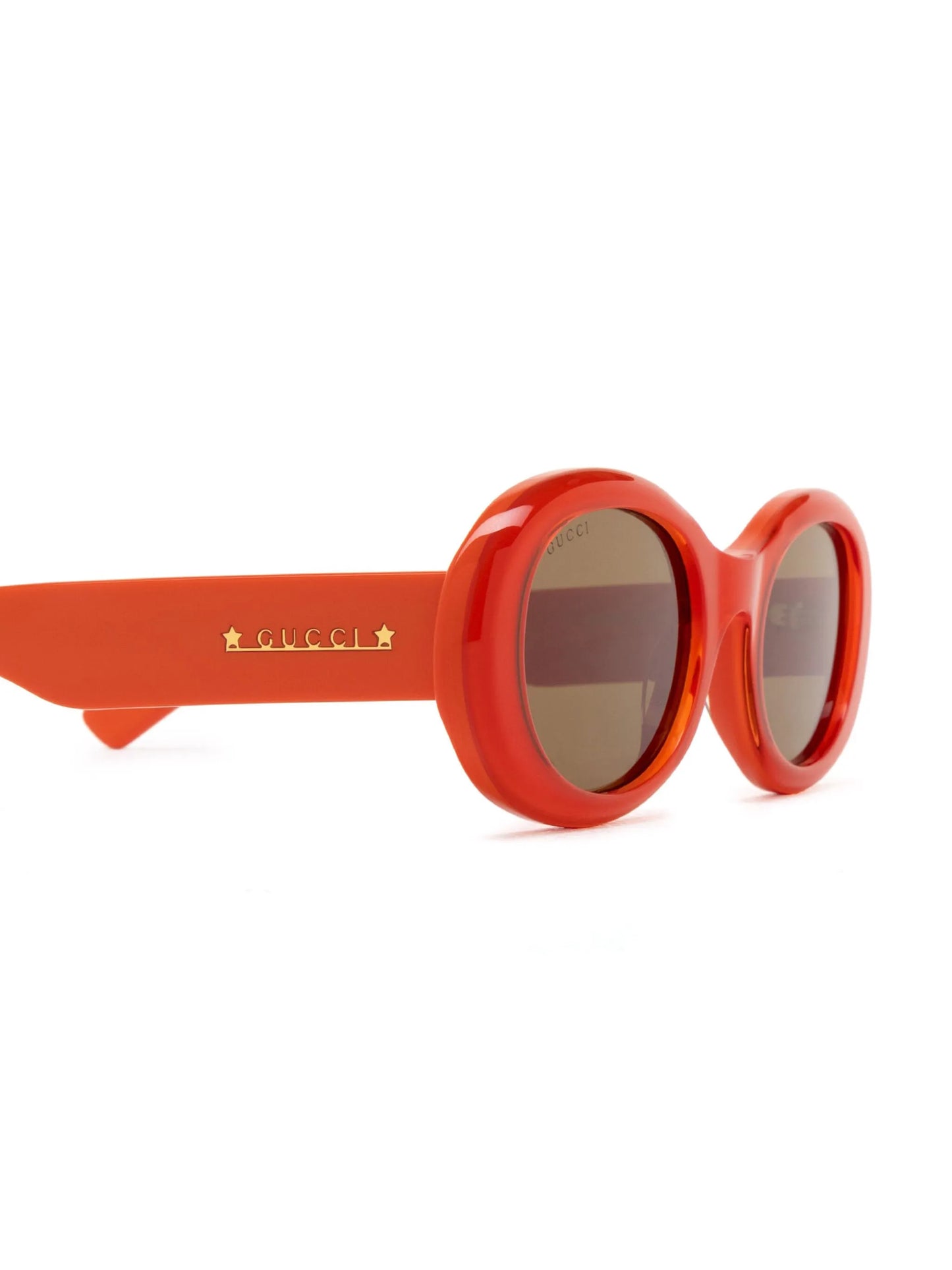 lens-decal oval-frame sunglasses