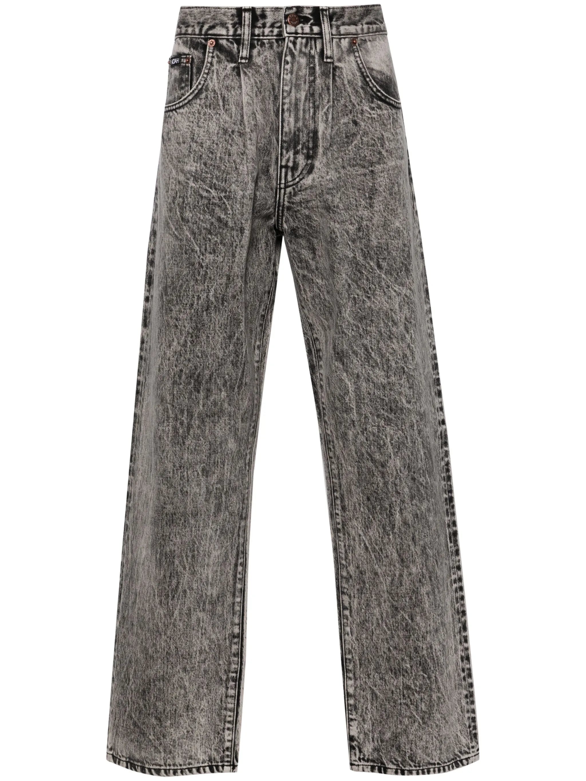 mid-rise straight-leg jeans