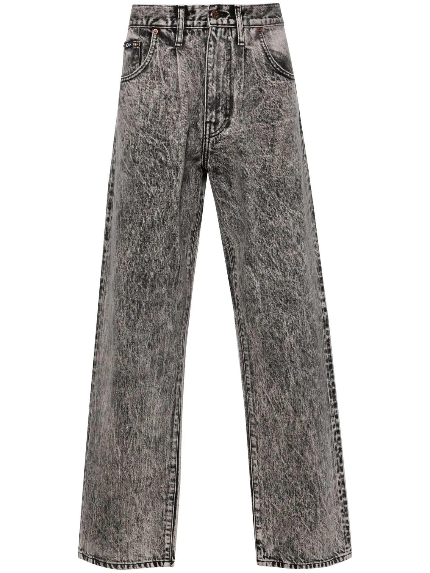 mid-rise straight-leg jeans