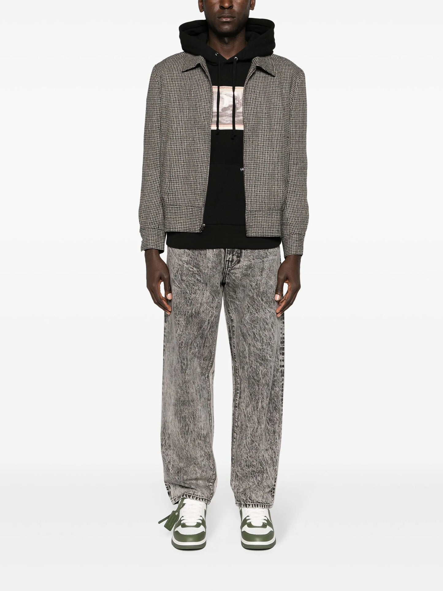 mid-rise straight-leg jeans