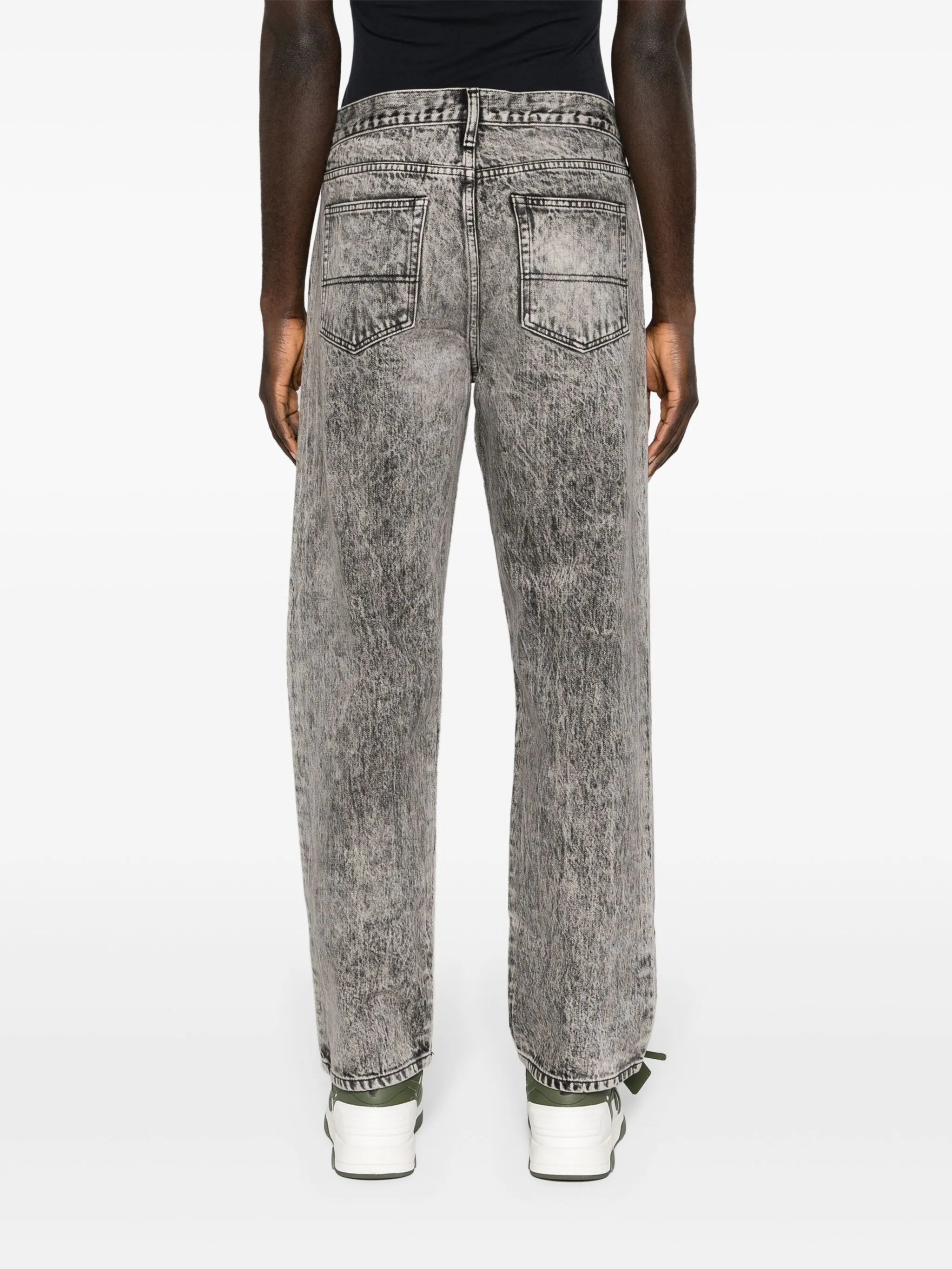 mid-rise straight-leg jeans