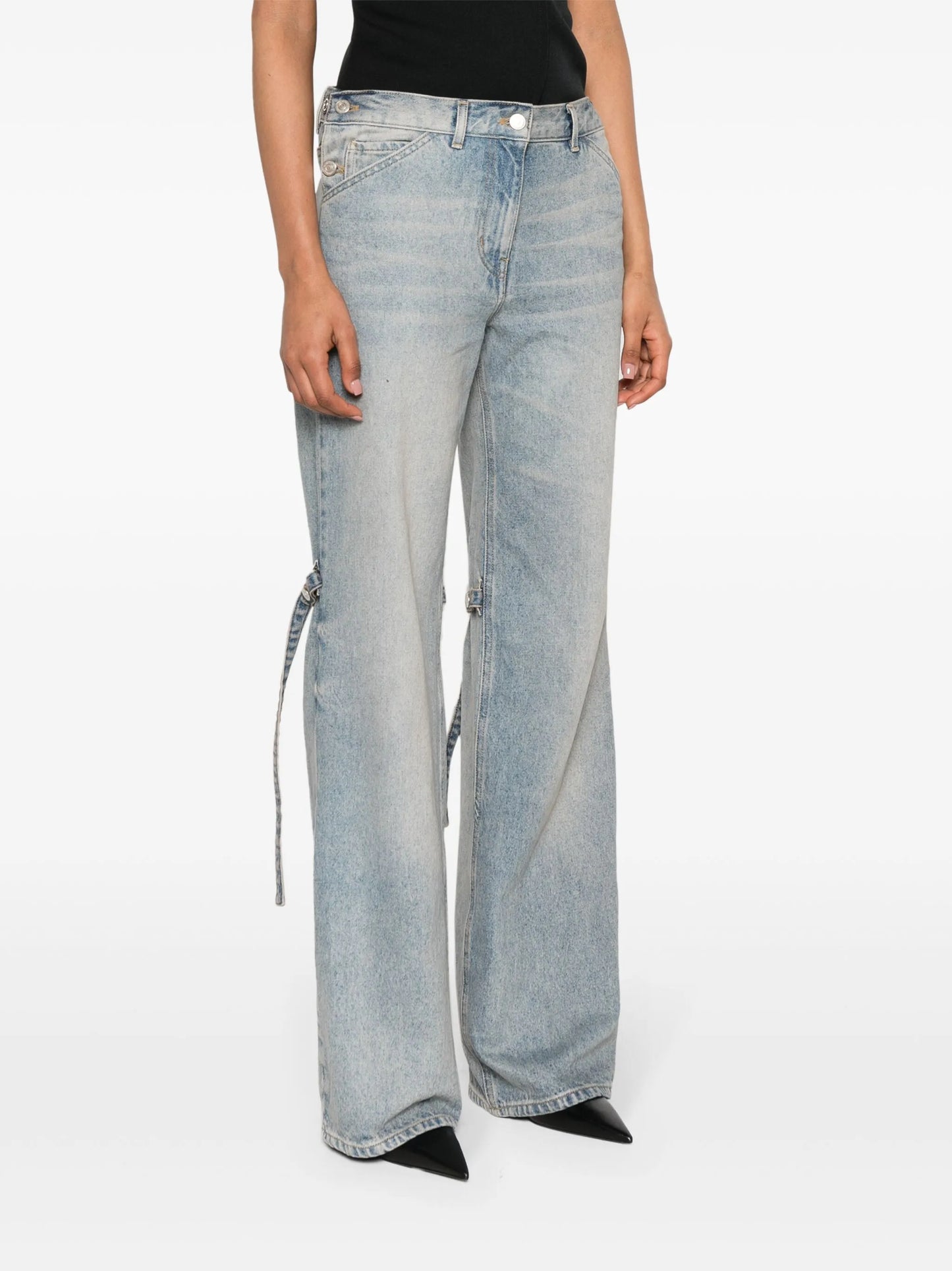 high-rise wide-leg jeans