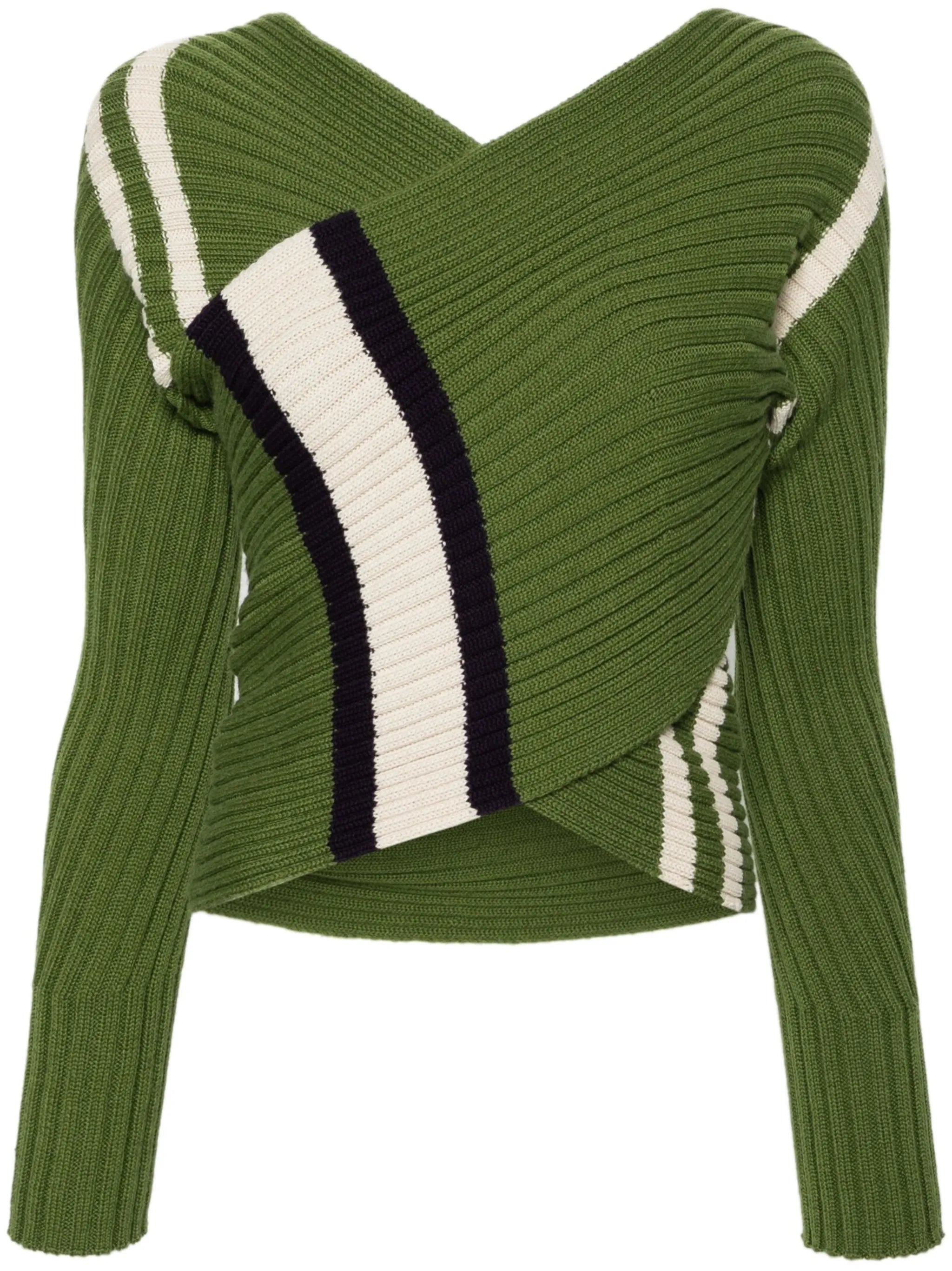 V-neck ribbed jumper