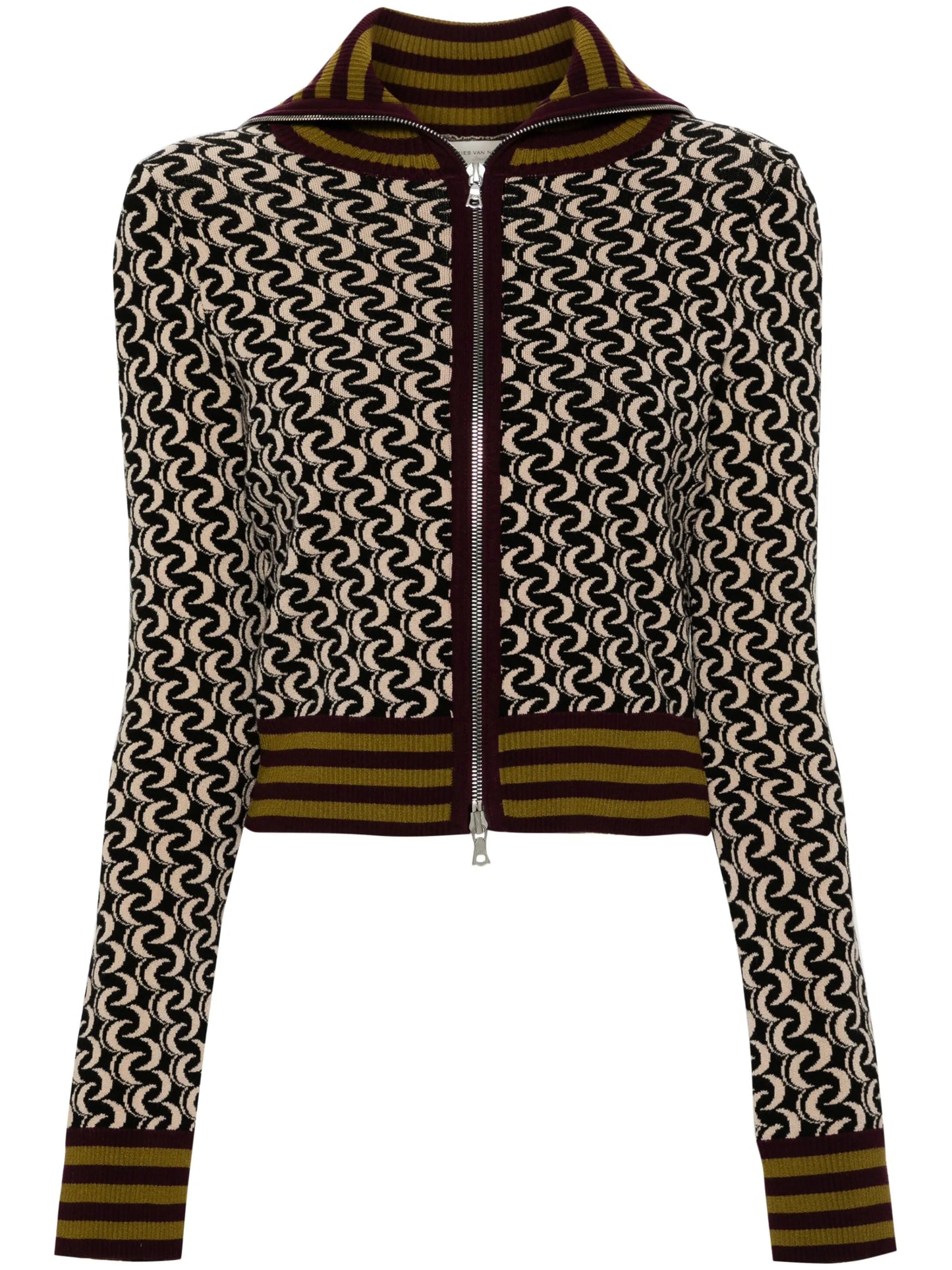 patterned-jacquard cropped jacket