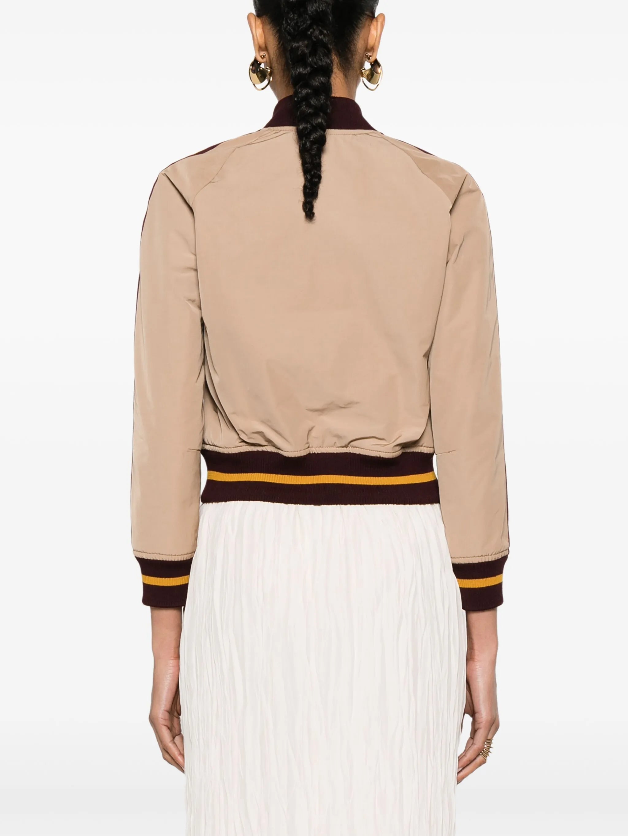 stripe-detail bomber jacket
