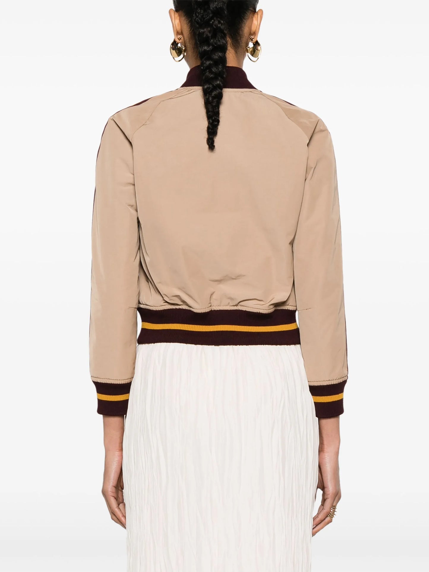 stripe-detail bomber jacket
