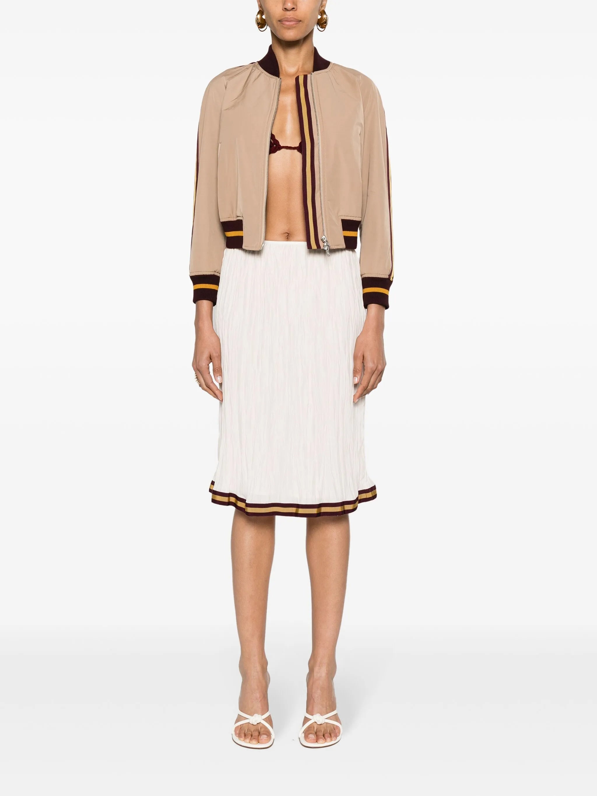 stripe-detail bomber jacket