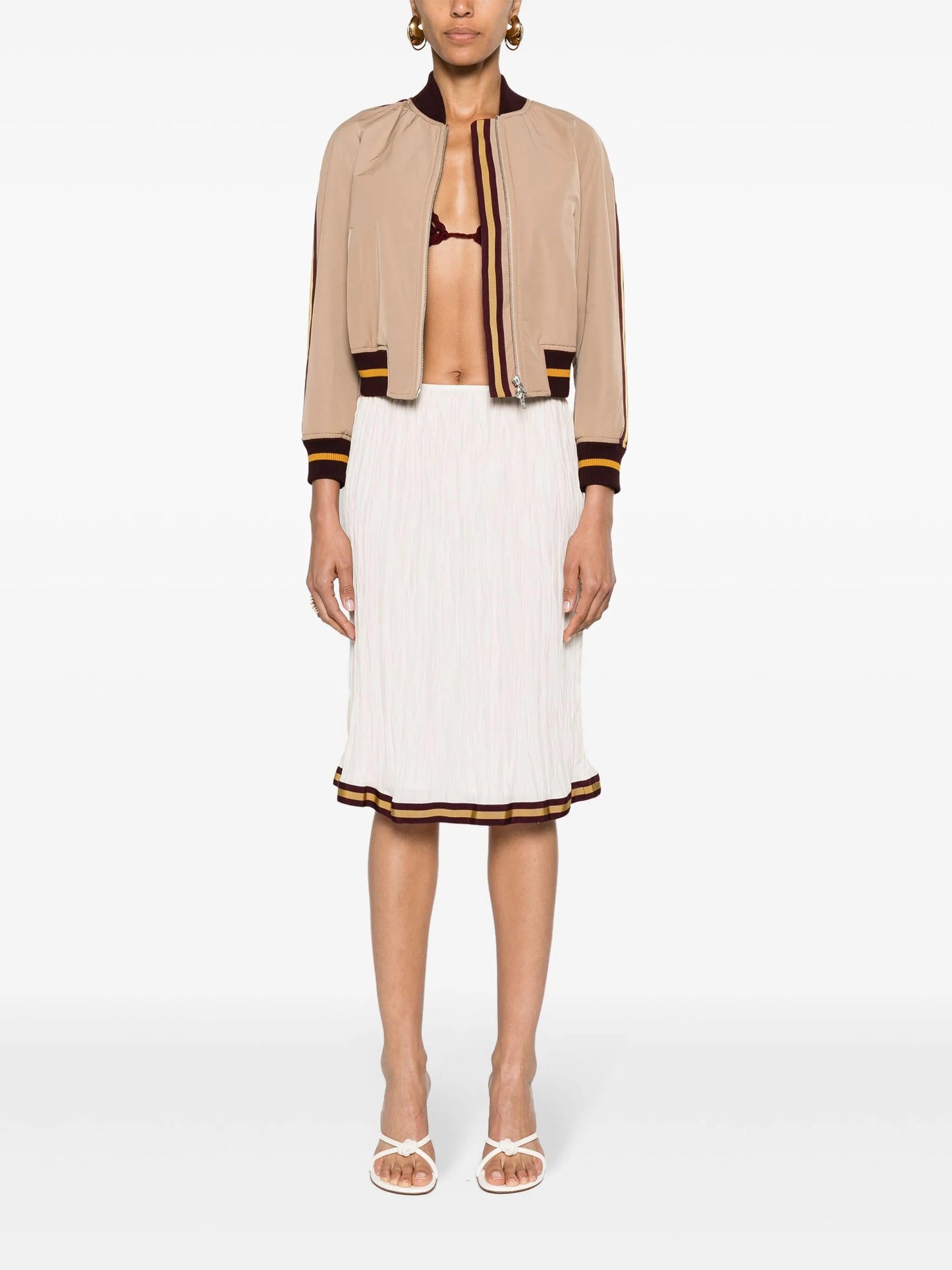 stripe-detail bomber jacket