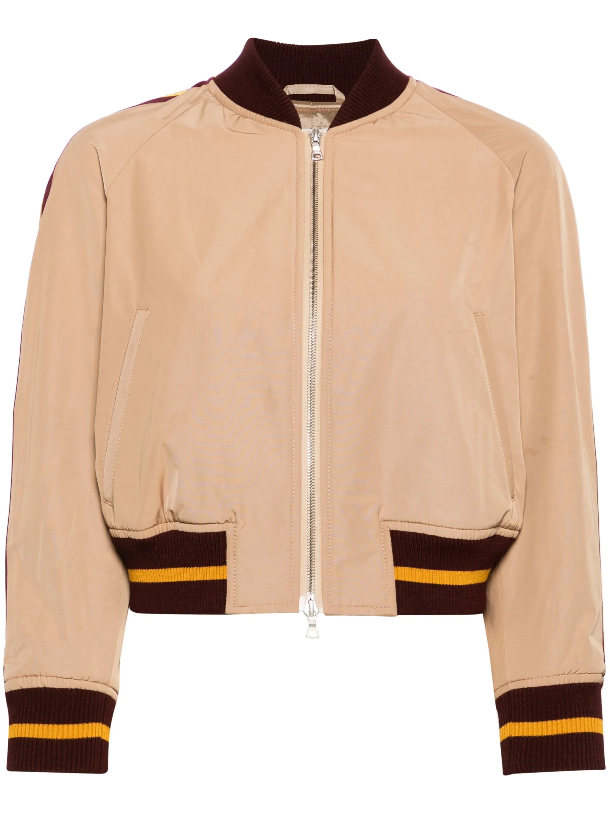 stripe-detail bomber jacket