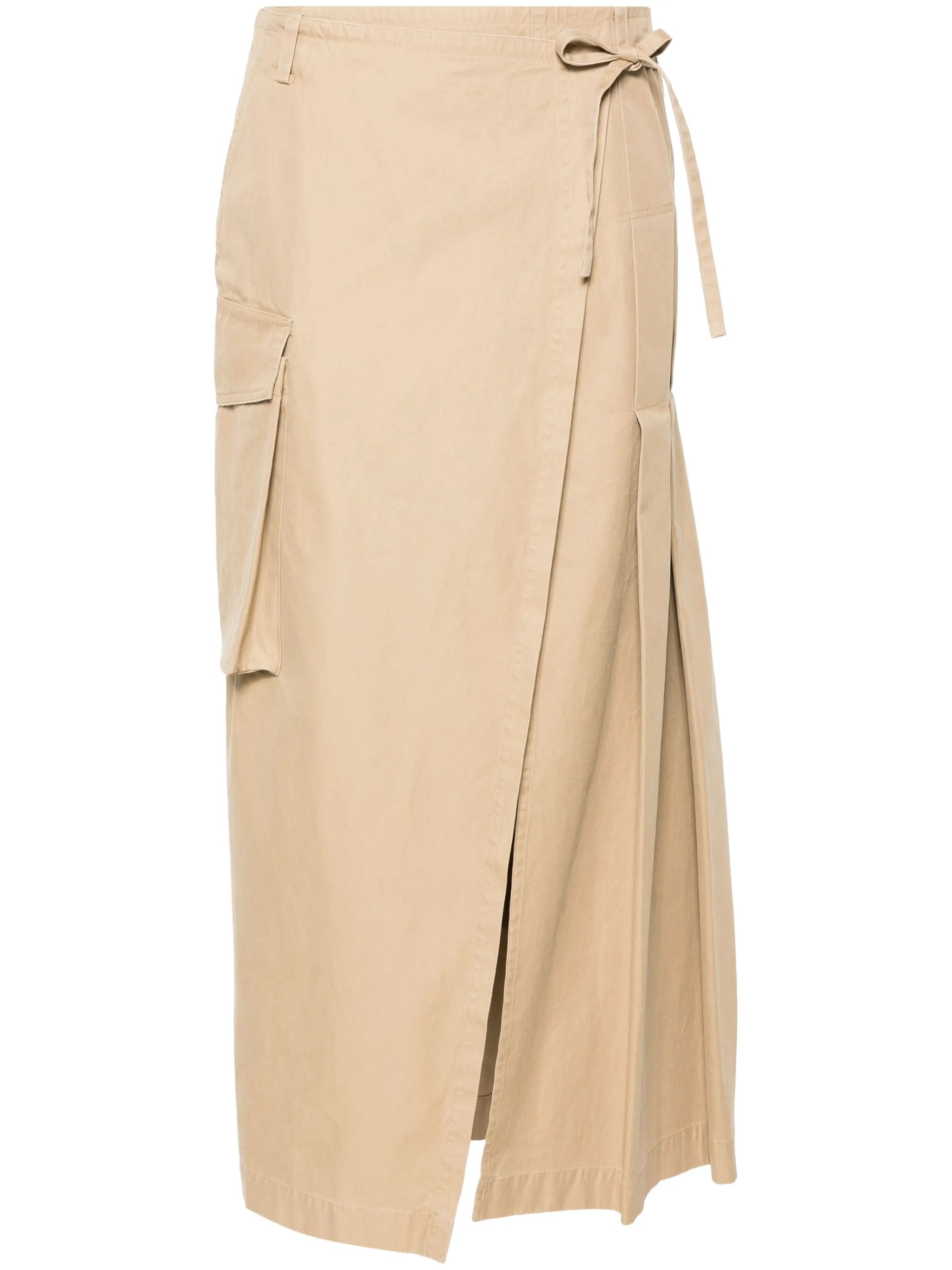 asymmetric midi wrap skirt