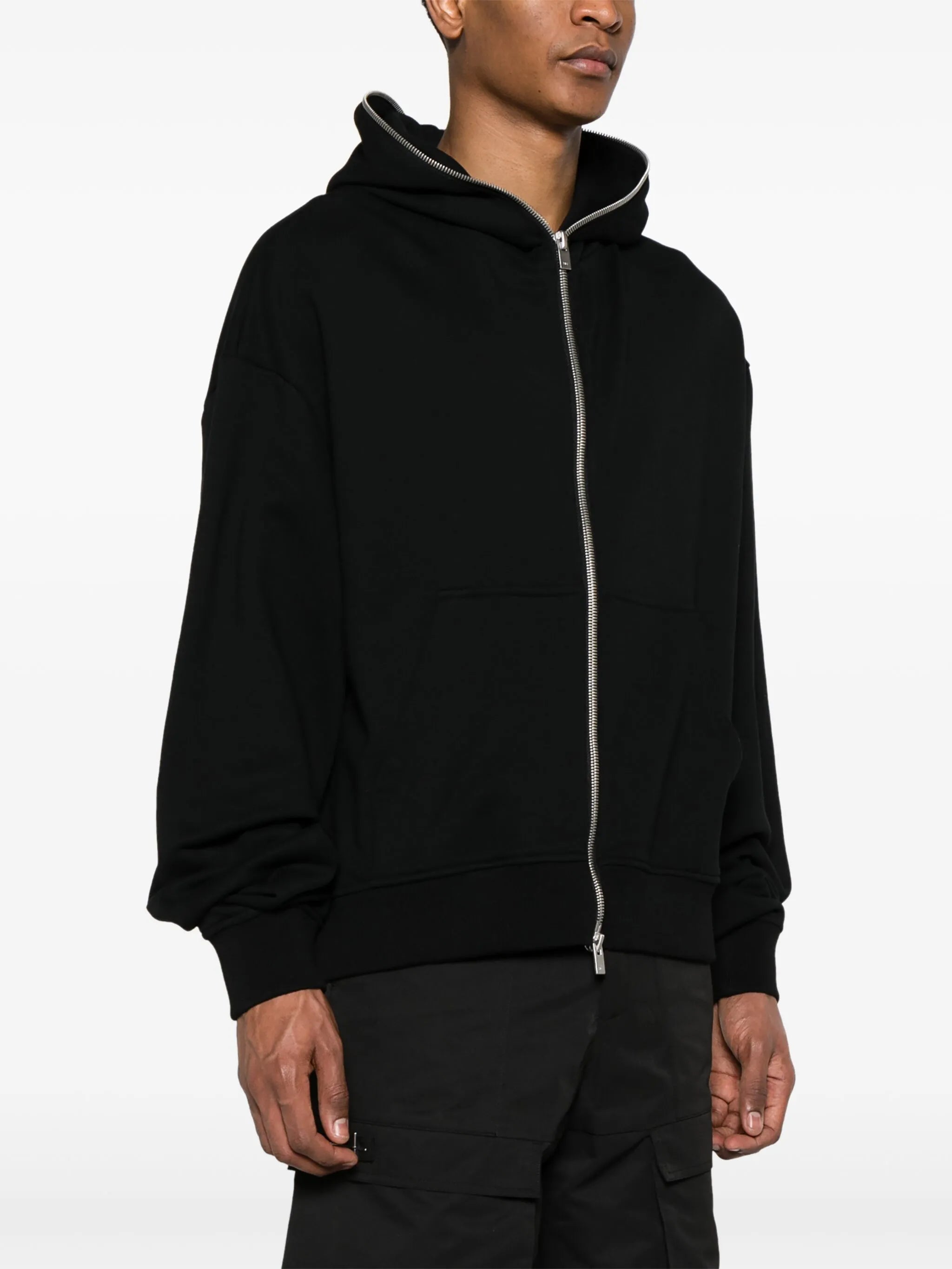 Evolutions zipped cotton hoodie