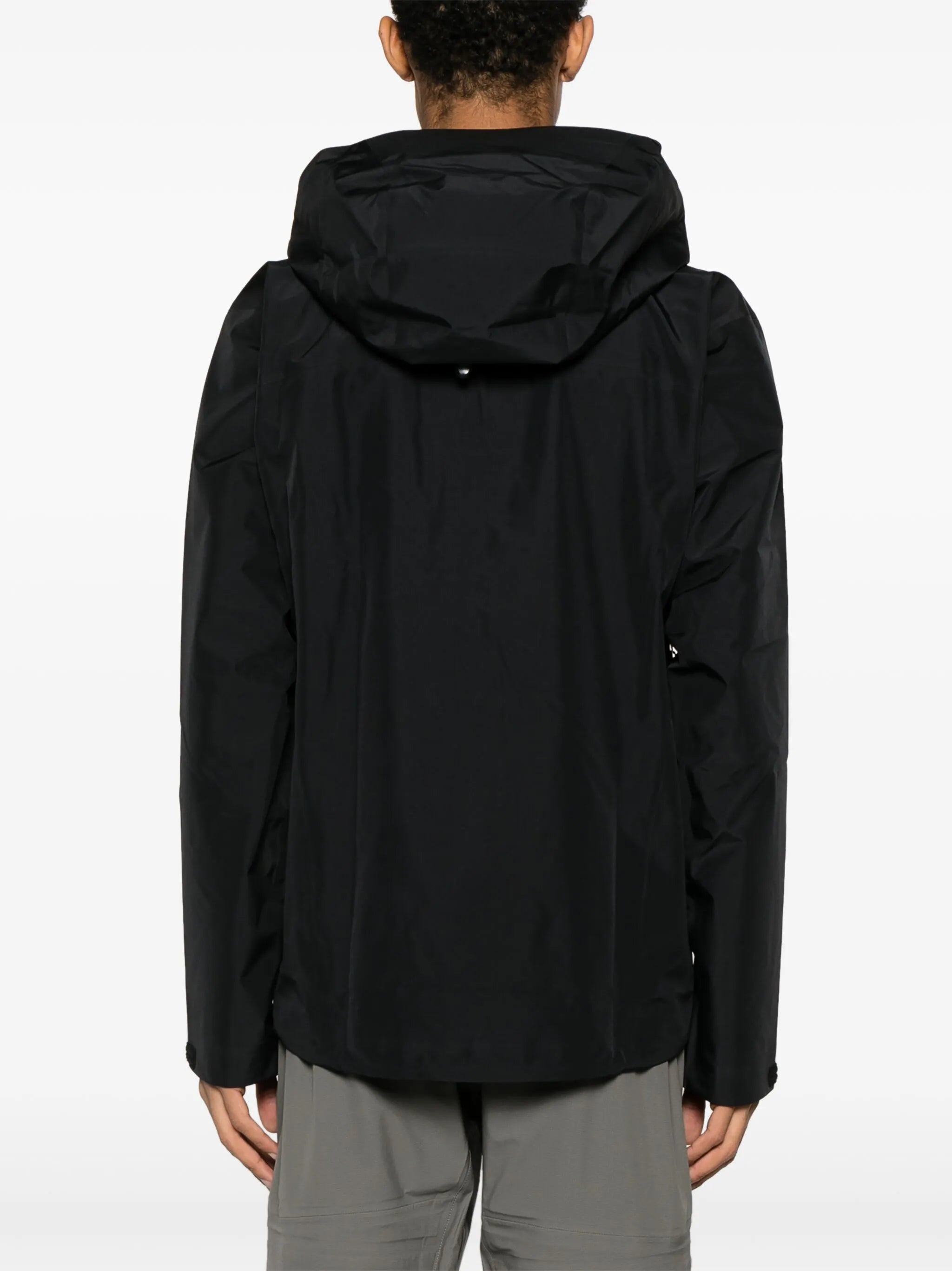 embroidered-logo hooded windbreaker