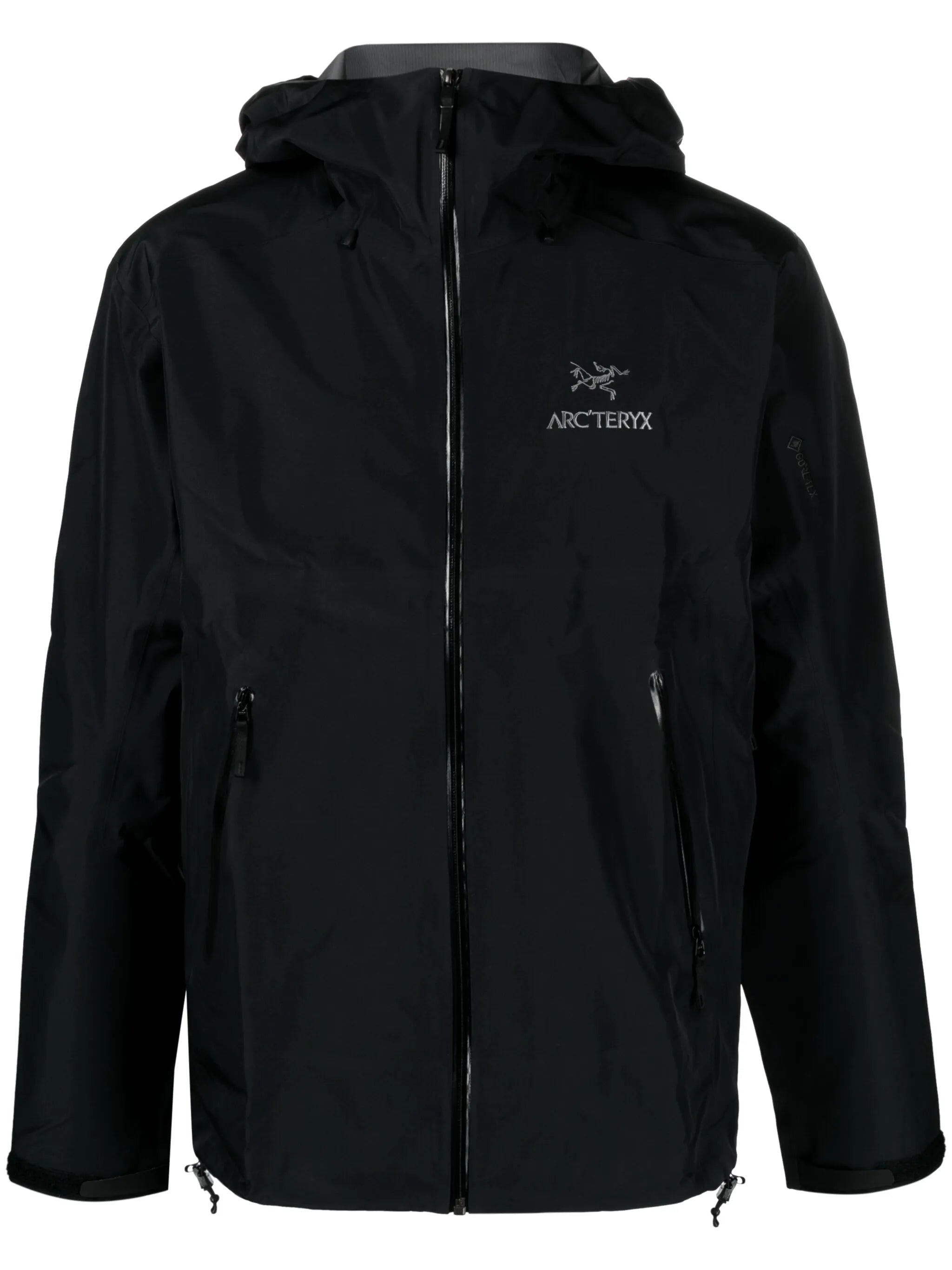 embroidered-logo hooded windbreaker