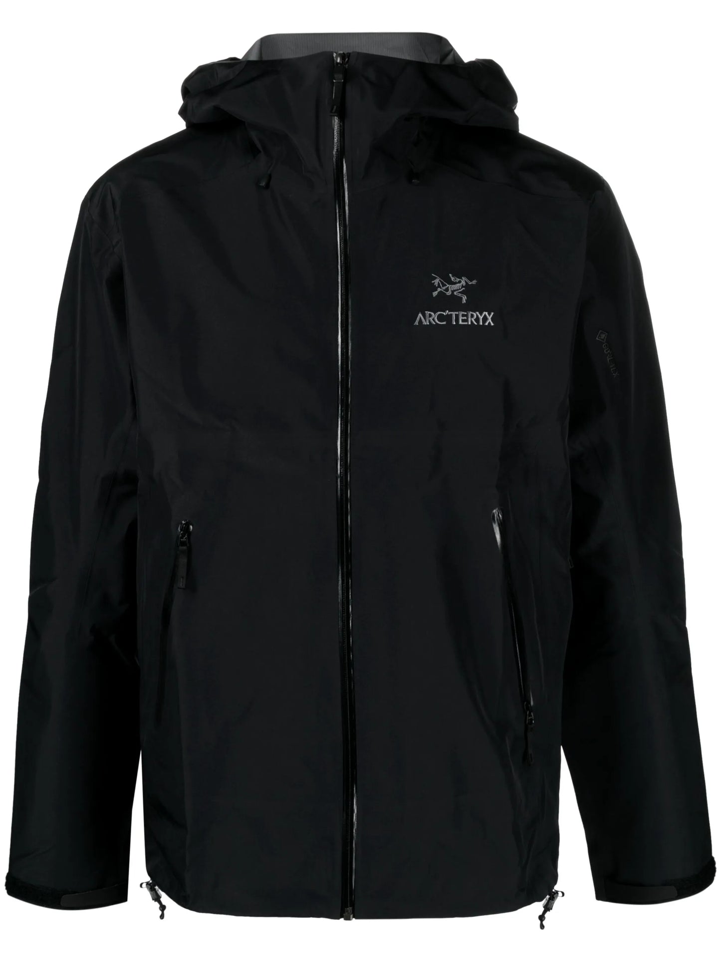 embroidered-logo hooded windbreaker