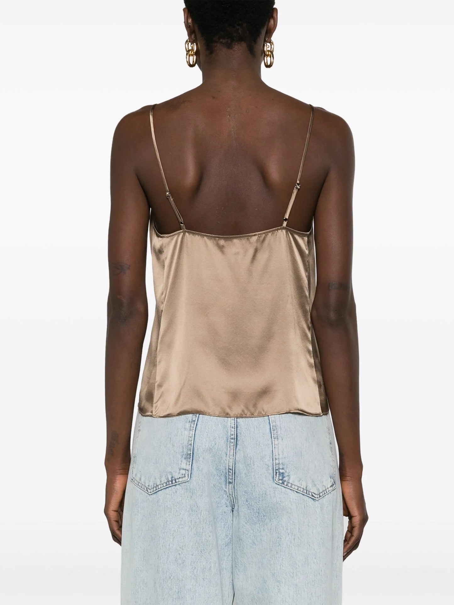V-neck silk cami top