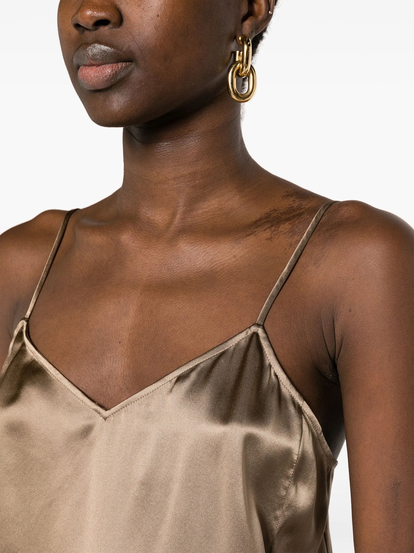 V-neck silk cami top