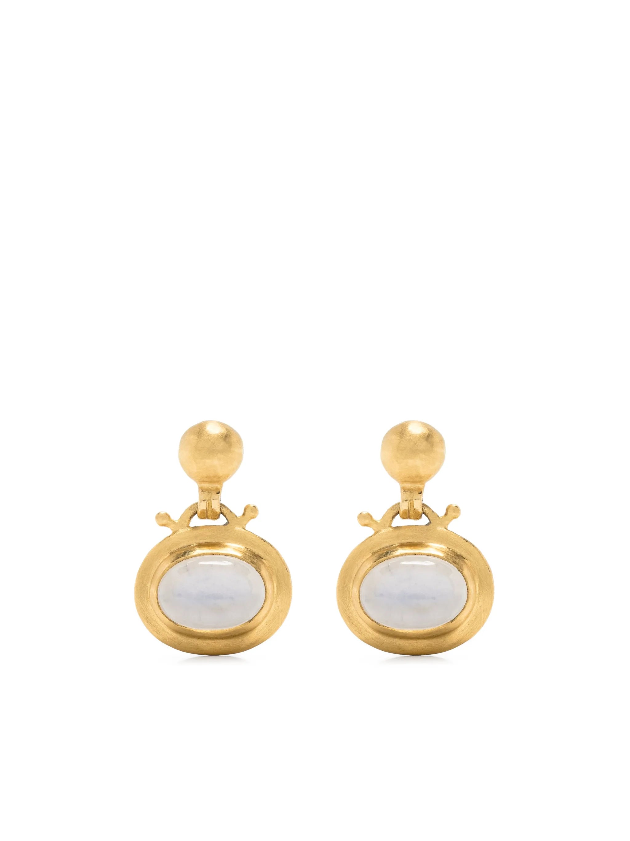 22kt yellow gold moon stone earrings