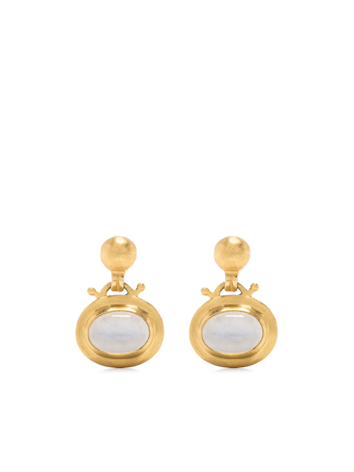 22kt yellow gold moon stone earrings