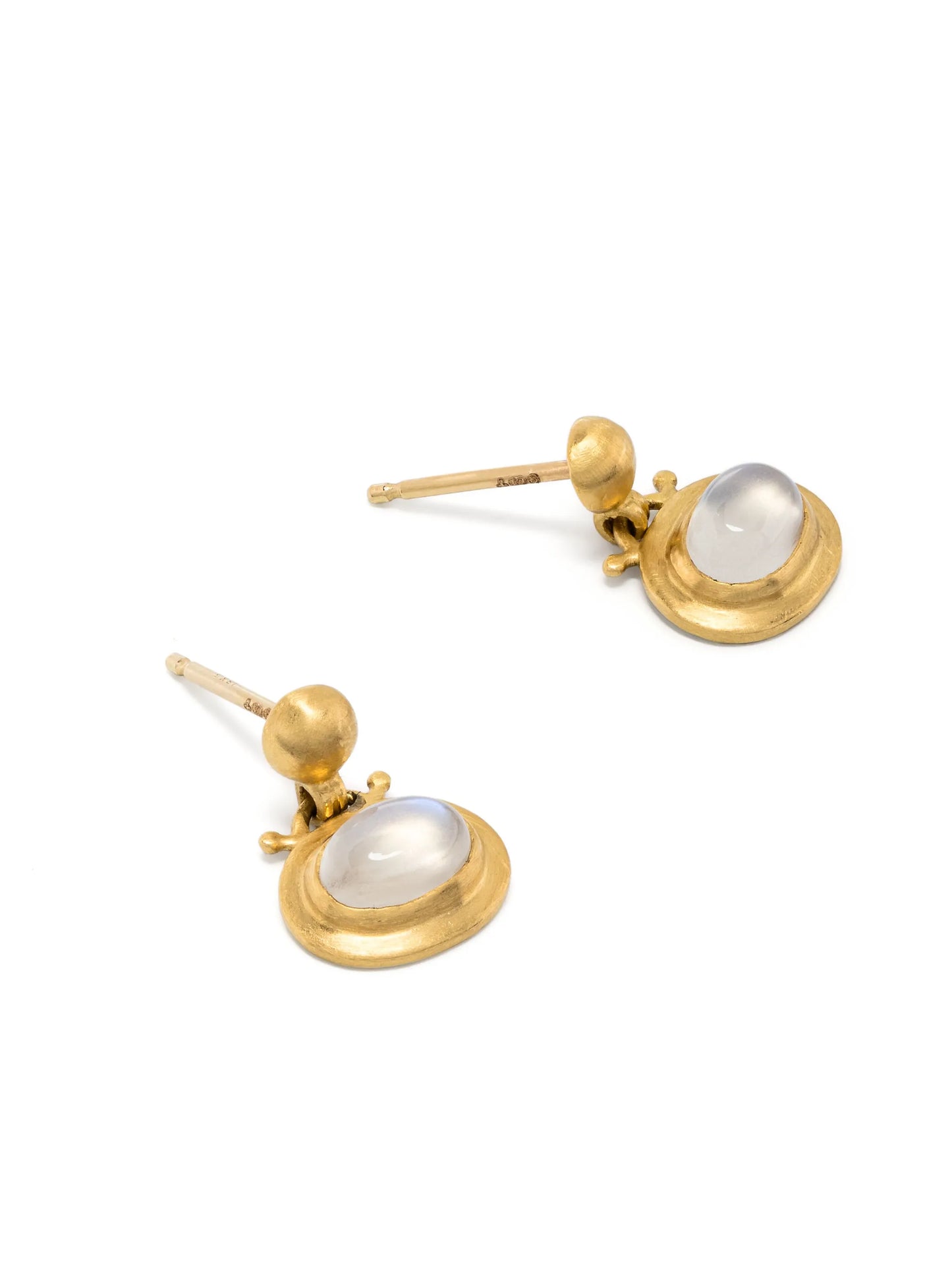 22kt yellow gold moon stone earrings