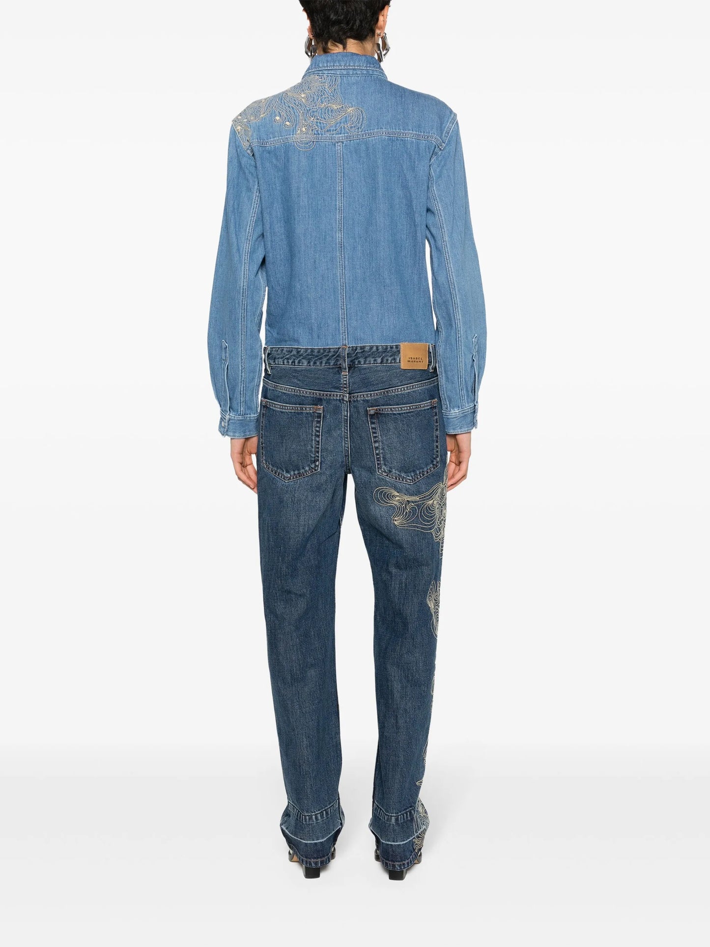 Imane embroidered denim jumpsuit
