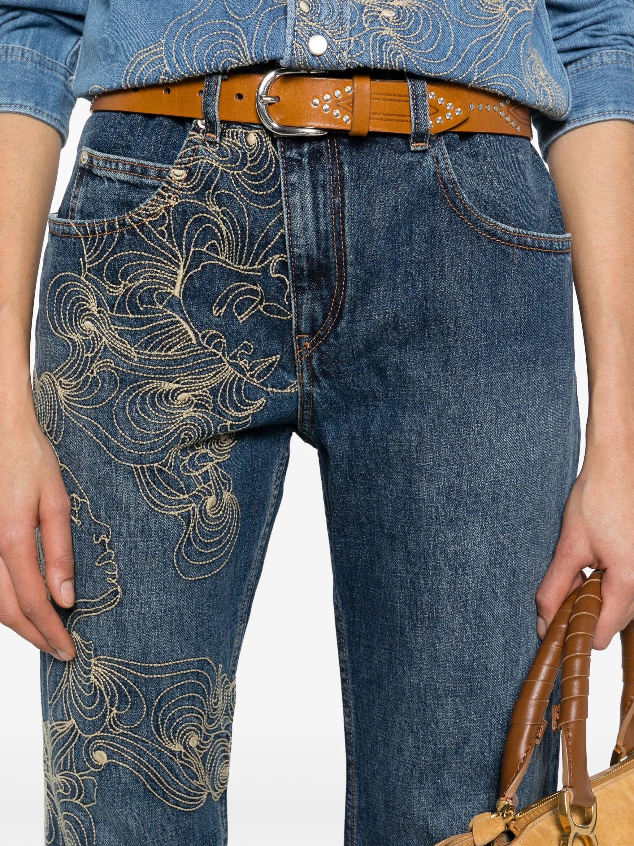 Imane embroidered denim jumpsuit