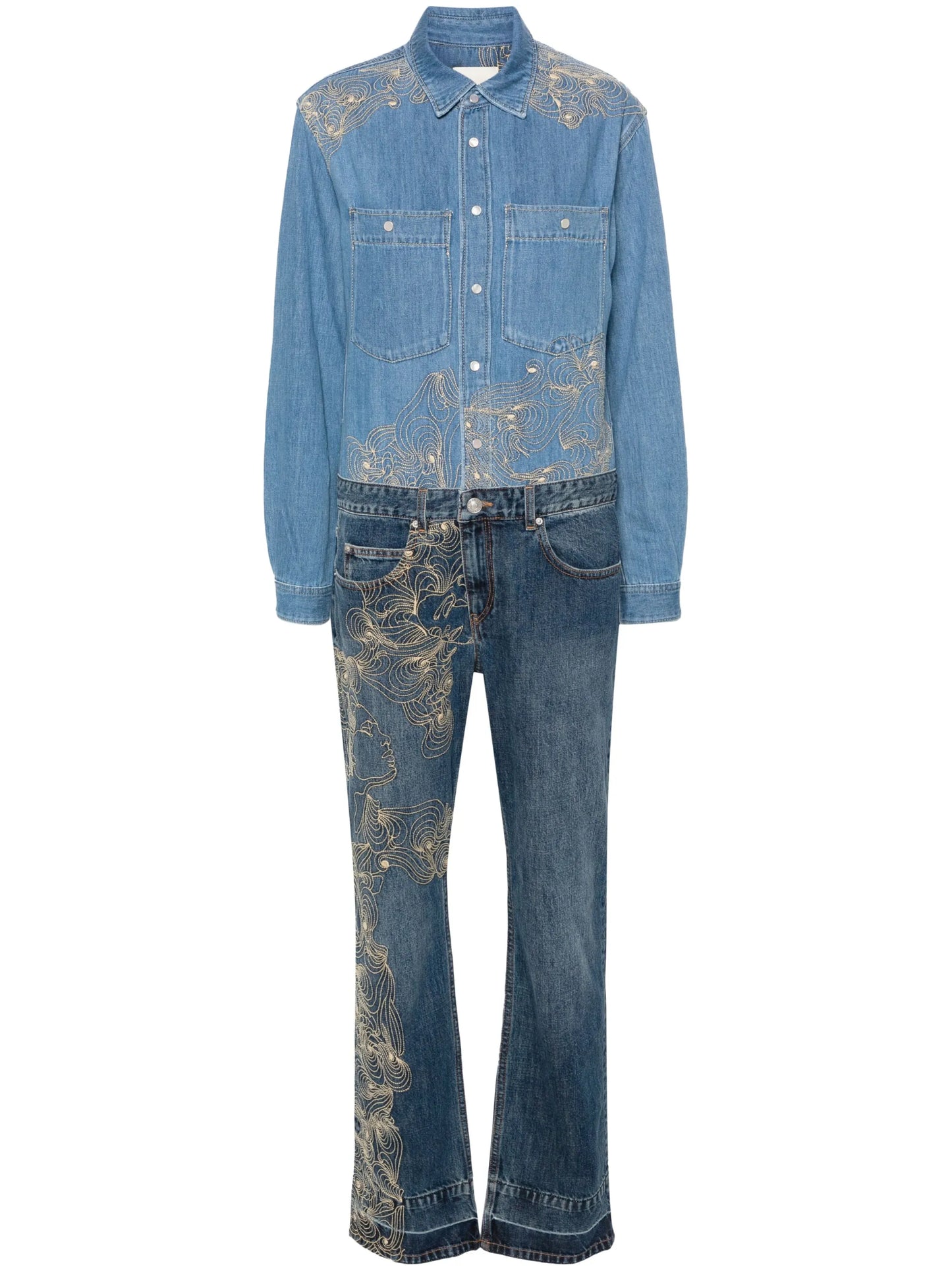 Imane embroidered denim jumpsuit