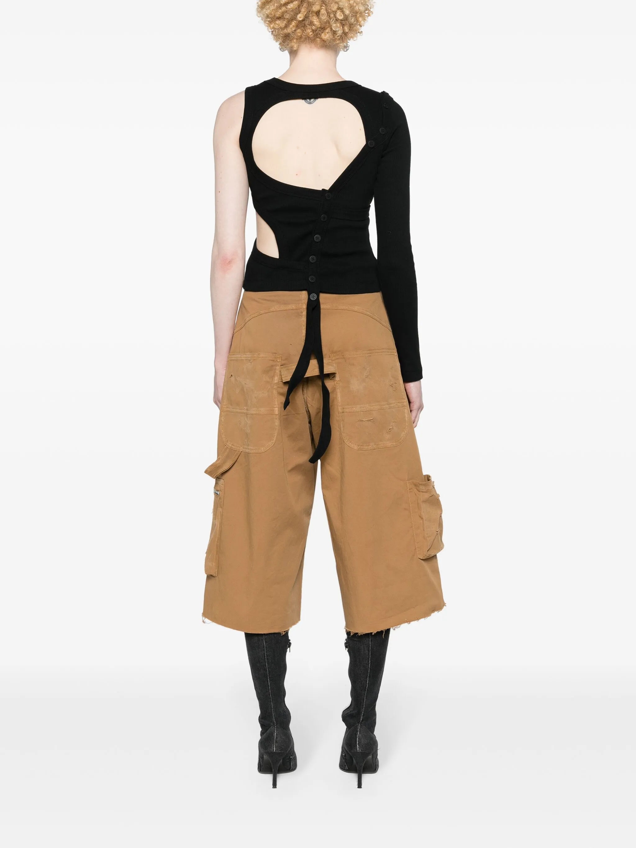 one-shoulder crop top
