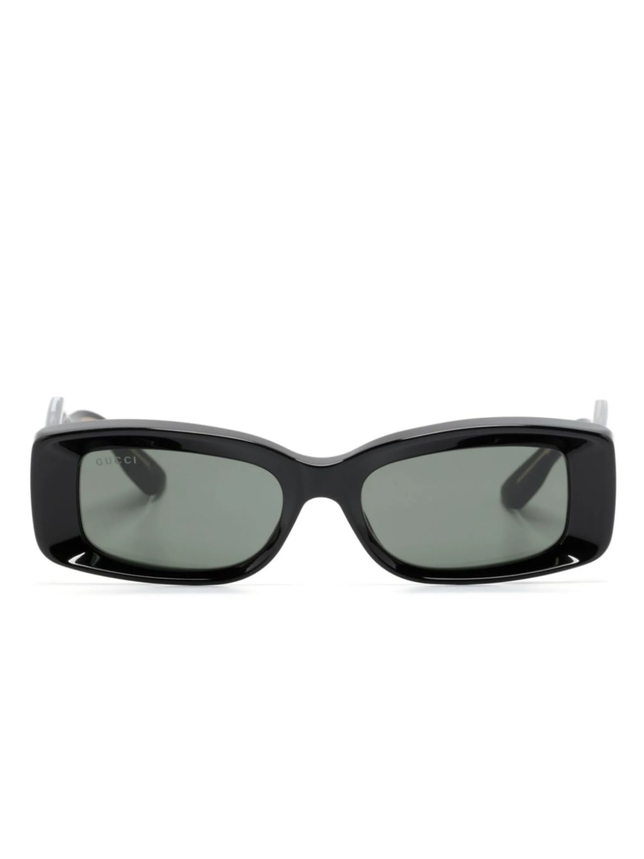 lens-decal rectangle-frame sunglasses